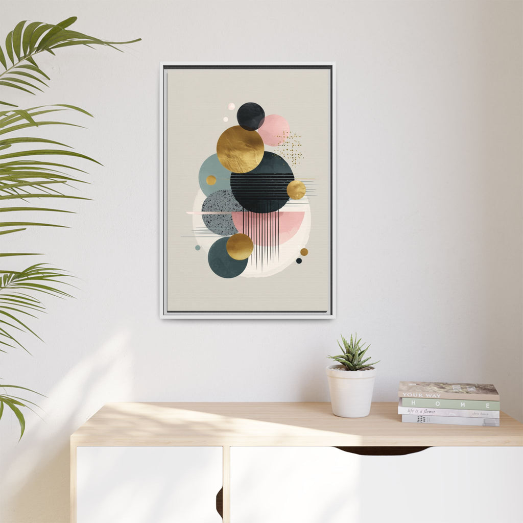 Geometric Harmony: Intersecting Circles, Mid-Century Modern Design, Abstract Metallic Composition   |   Custom Orders Accepted