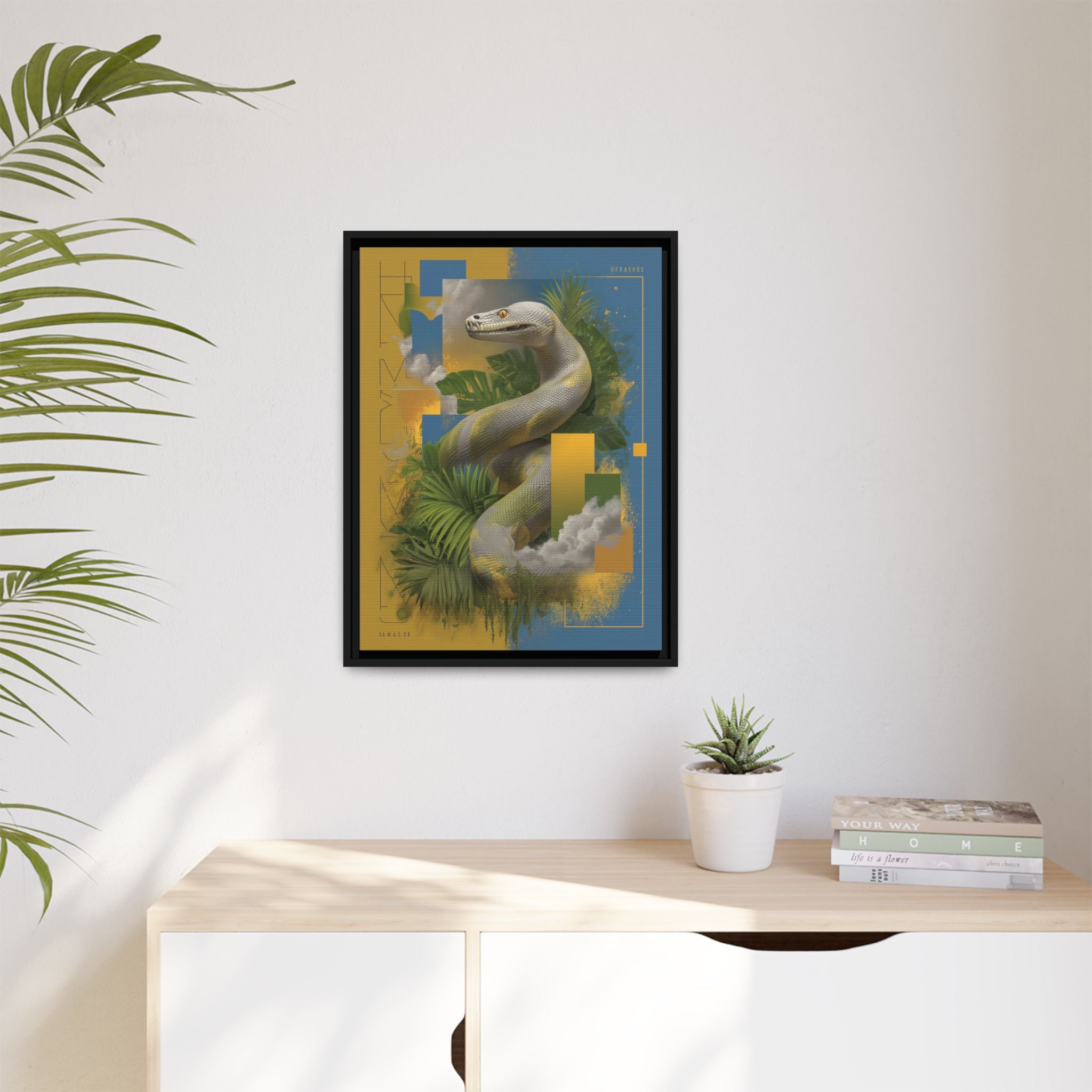 Serpent of Surreal Geometries: Tropical Hyperrealism, Digital Snake Illustration   |    Custom Orders Available