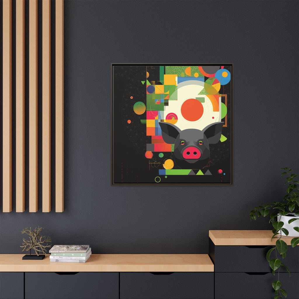 Prismatic Pig: Geometric Abstract Design, Digital Graphic Art Illustration   |    Custom Orders Available