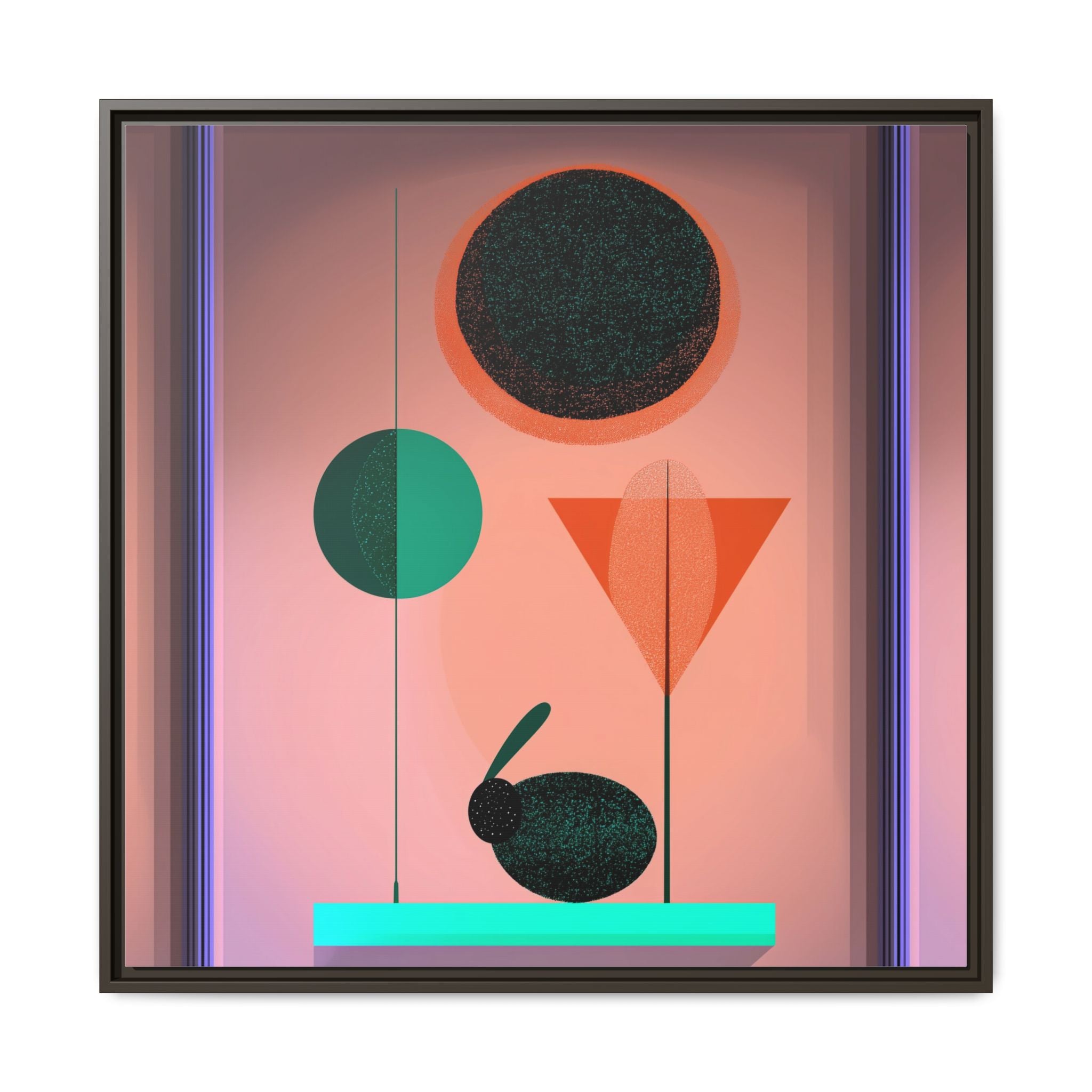 Geometric Harmony: Abstract Minimalist Composition, Organic Shapes and Color Play, Geometric Design with Teal and Orange Palette   |