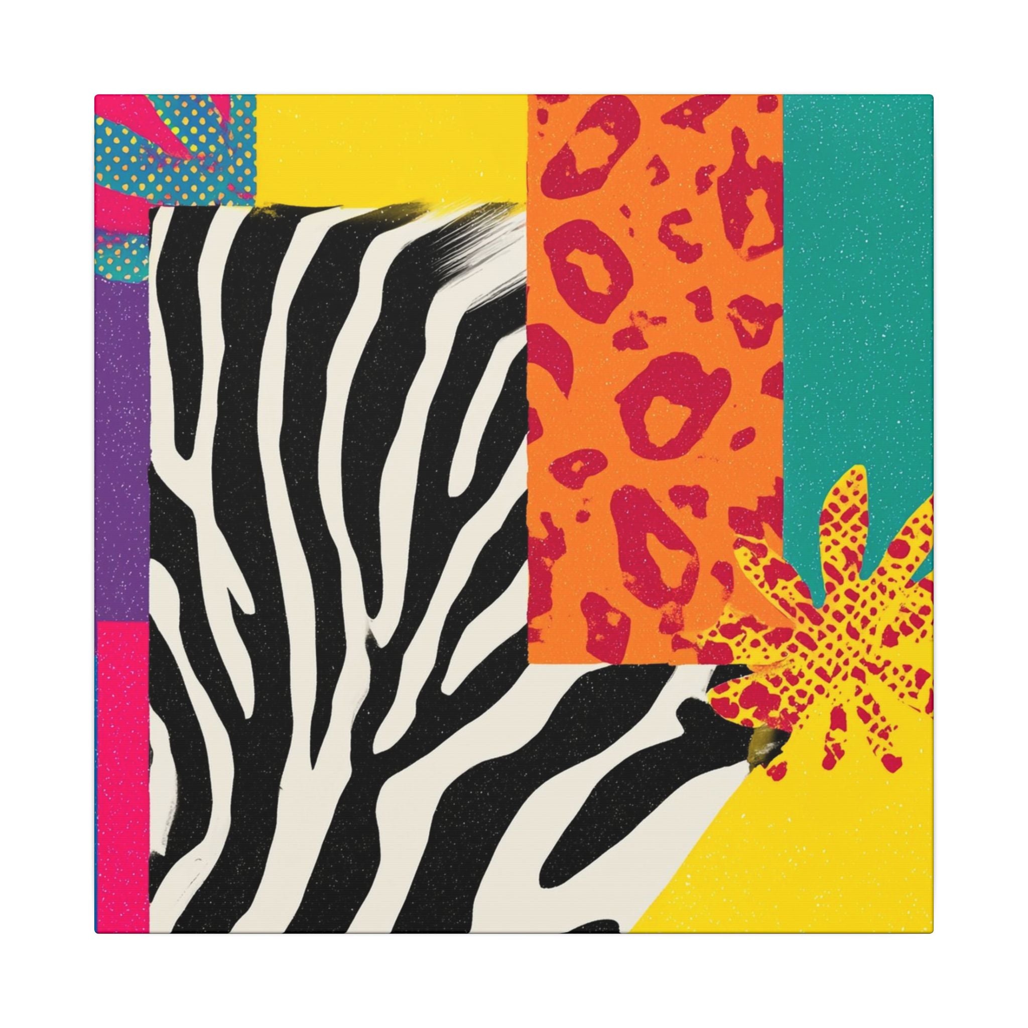 Copy of Pop Geometry: Zebra Leopard Fusion, Geometric Color Block, Modern Abstract Design   |   Custom Orders Accepted