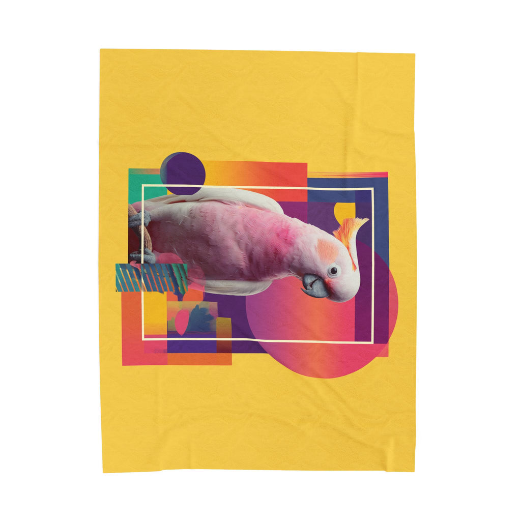 Radiant Cockatoo Quilt Cover, Doona Cover, Duvet : Geometric Pop Art Portrait, Vibrant Wildlife Design   |    Custom Orders Available