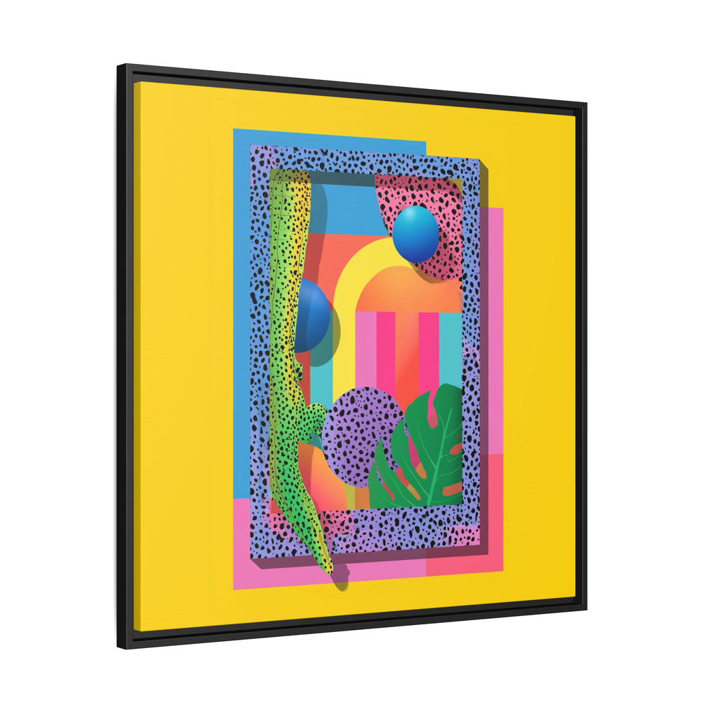 Geometric Rhythms: Abstract Layers of Color, Dimensional Shapes and Tropical Elements, Vibrant Modern Art Composition   |   Custom Orders