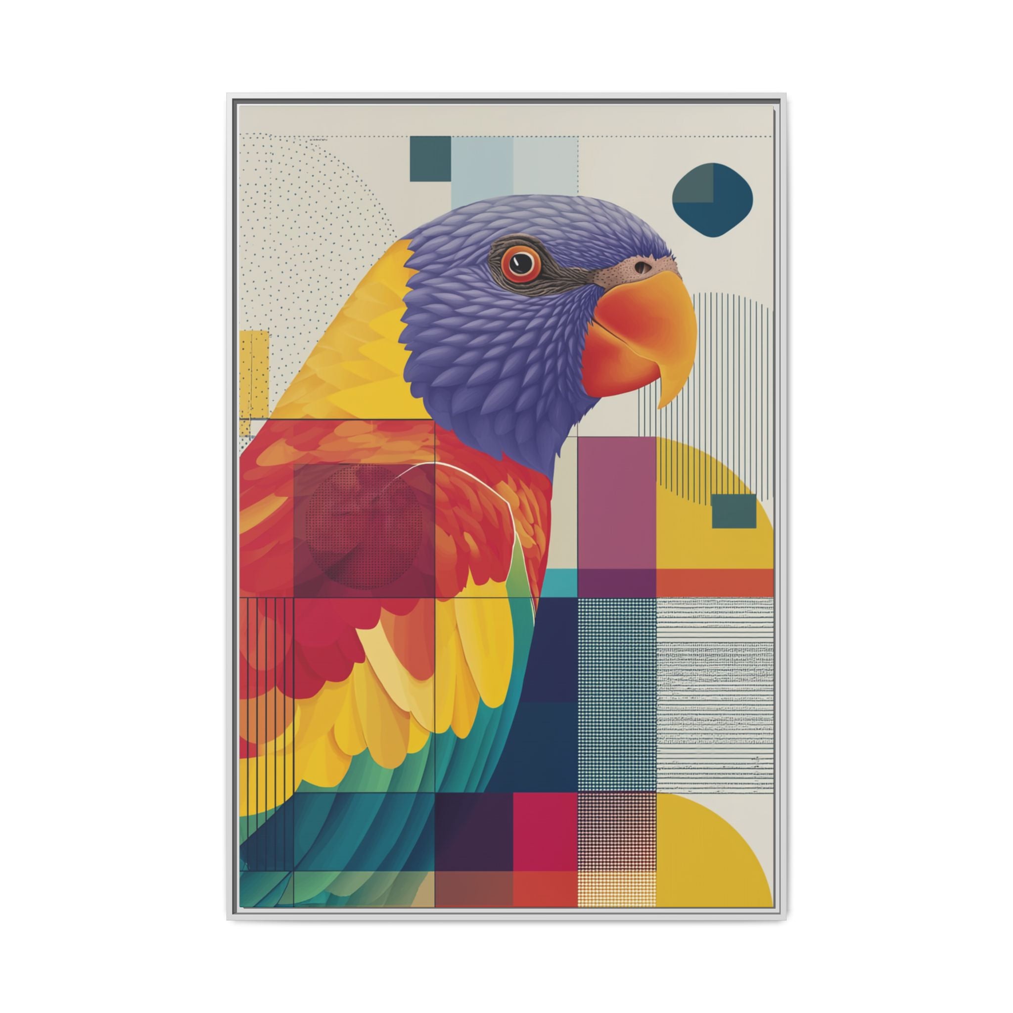 Geometric Parrot: Abstract Wildlife Art, Modern Color Block Design   |  Personalized & Custom Orders Available