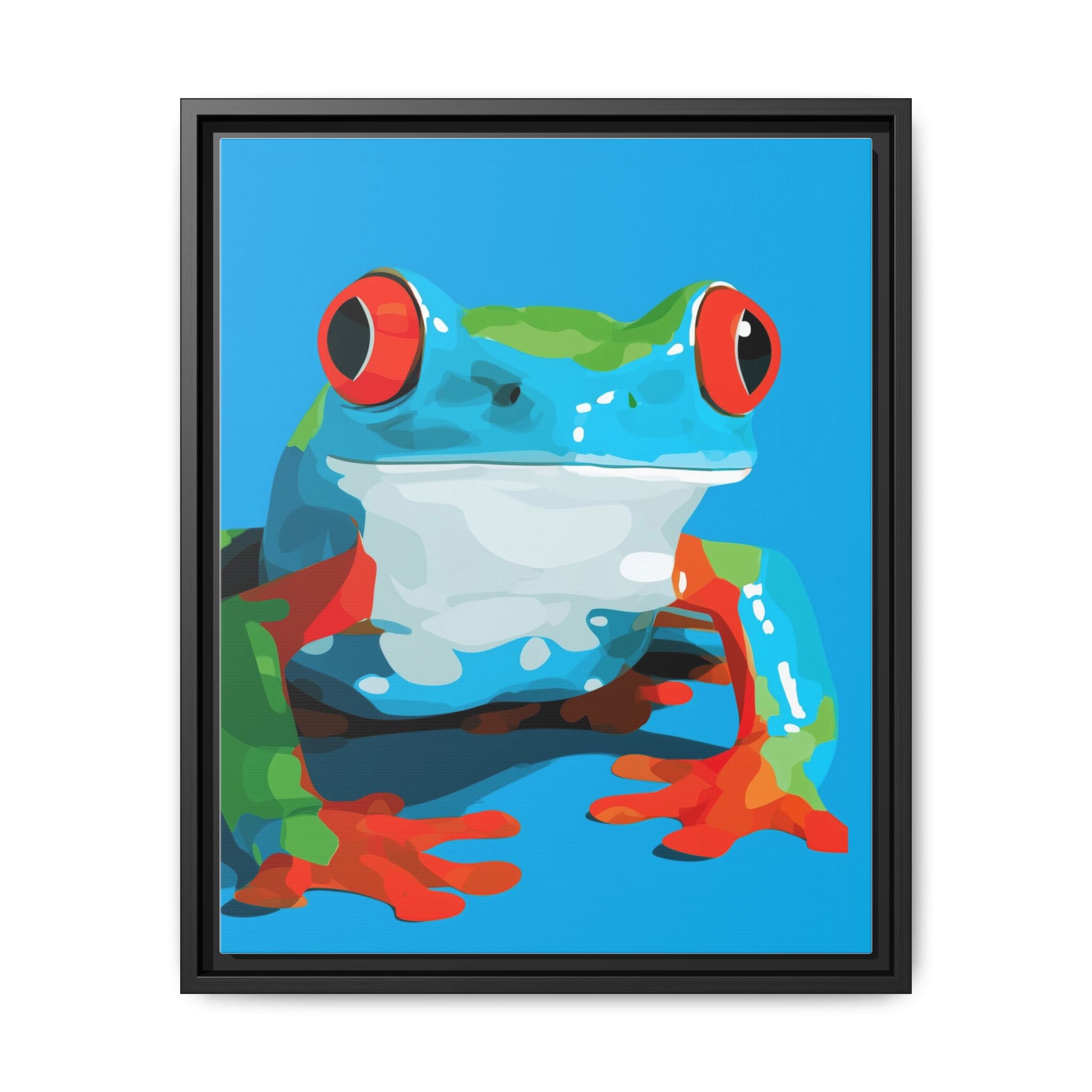 Amphibian Geometry: Red-Eyed Tree Frog Portrait, Pop Art Digital Illustration   |    Custom Orders Available