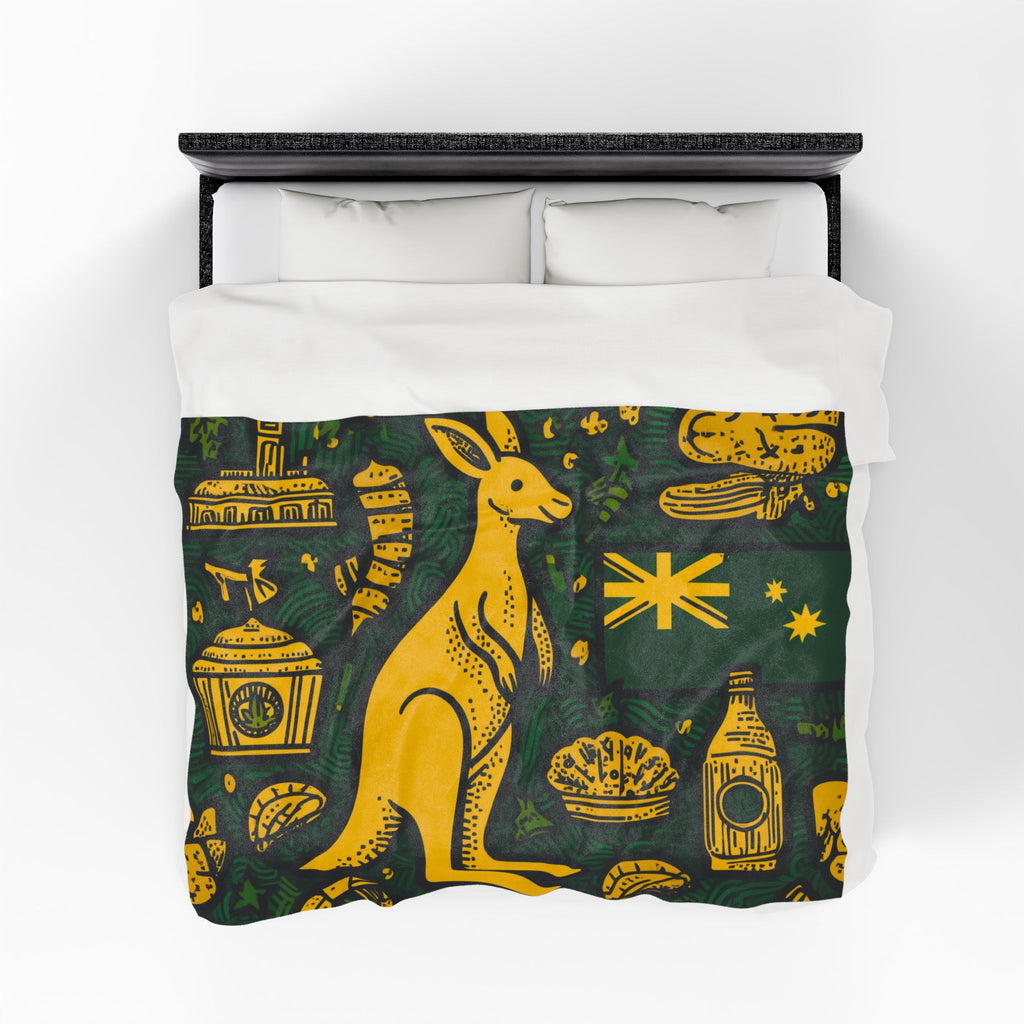 Aussie Spirit: Graphic Cultural Collage, Woodcut-Inspired National Emblem   |   Custom Orders Accepted