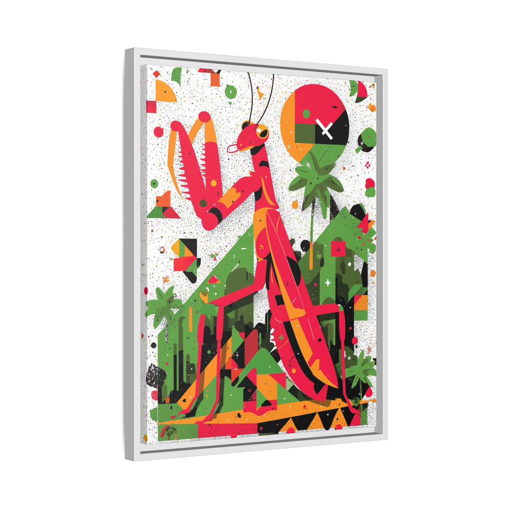 Praying Mantis in Bloom: Geometric Insect Portrait, Abstract Digital Illustration   |    Custom Orders Available