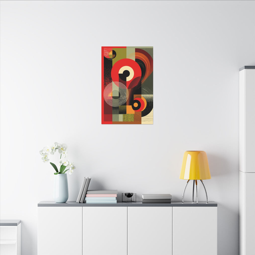 Geometric Convergence: Mid-Century Modern Abstract, Constructivist Design Principles, Bold Chromatic Composition   |   Custom Orders