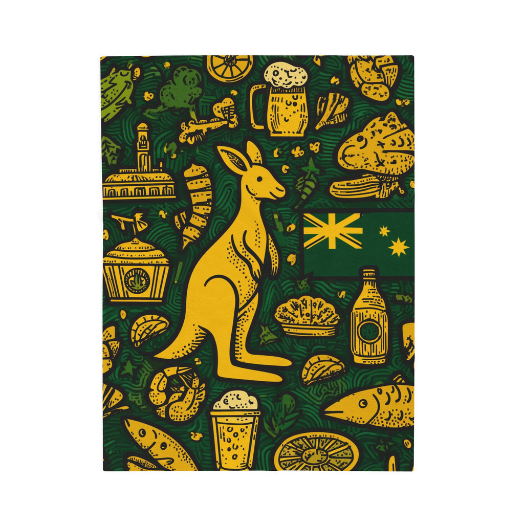 Aussie Spirit: Graphic Cultural Collage, Woodcut-Inspired National Emblem   |   Custom Orders Accepted