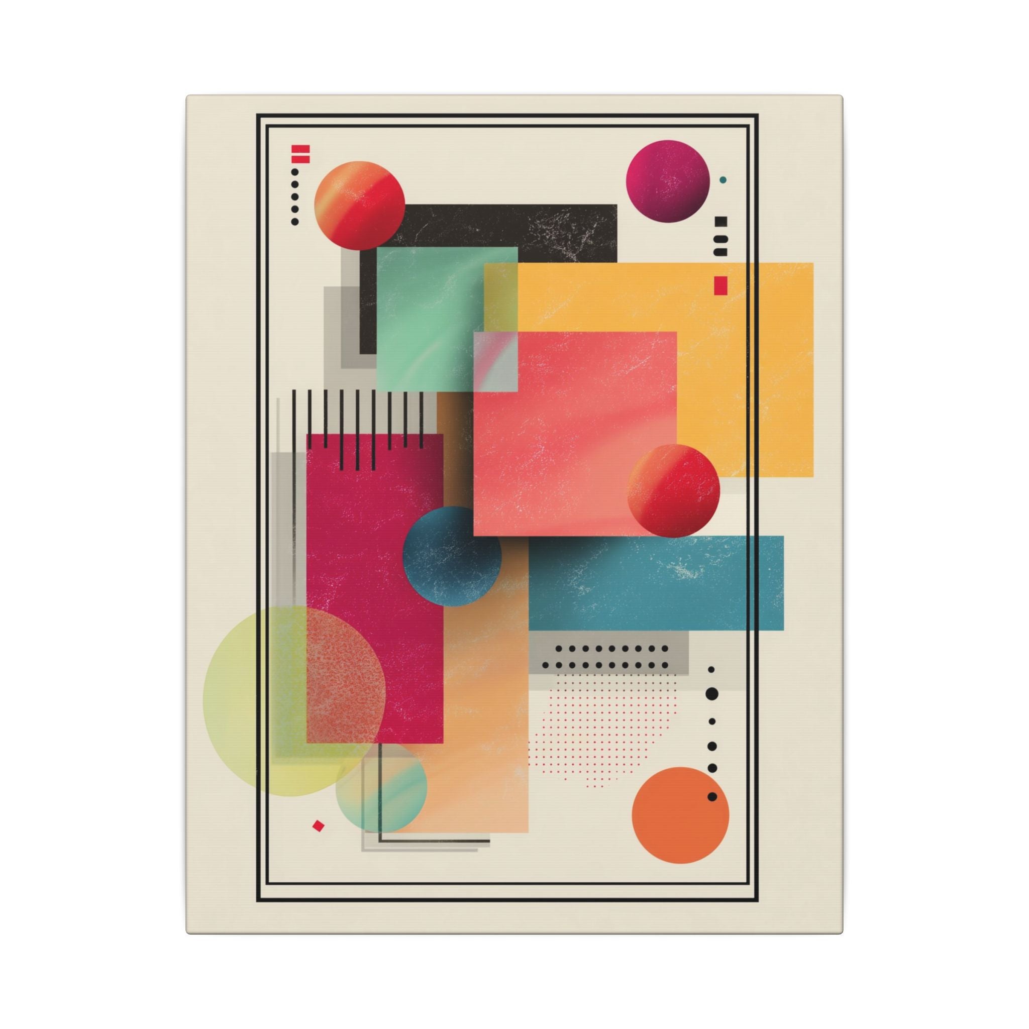 Geometric Dynamism: Bauhaus Abstraction, Translucent Shapes, Modernist Composition   |   Custom Orders Accepted