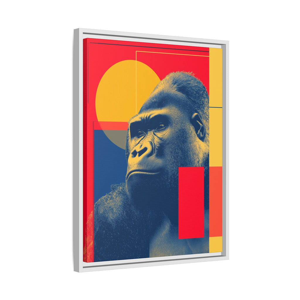 Primal Geometry: Gorilla Portrait in Blue and Yellow, Pop Art Graphic Design   |  Personalized & Custom Orders Available