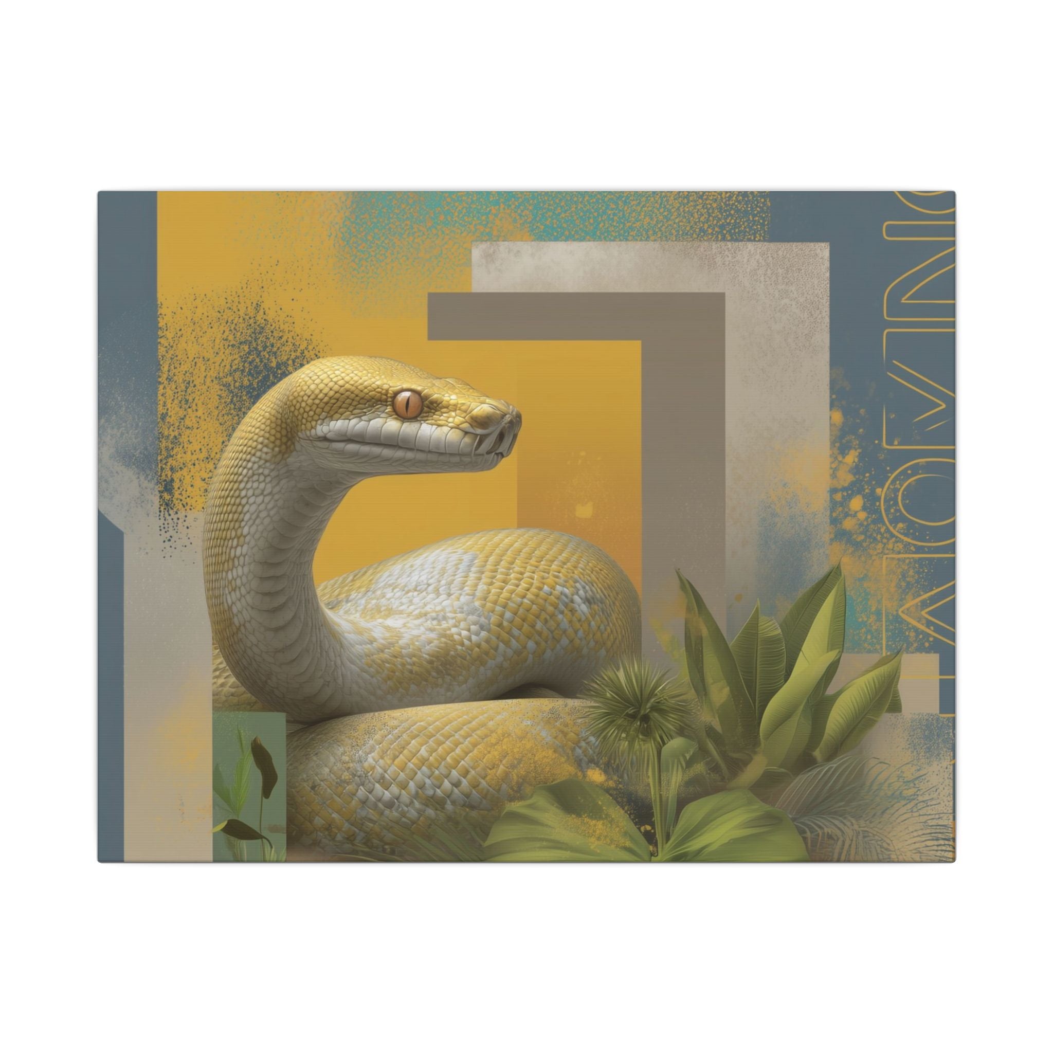 Serpentine Geometry: Tropical Digital Illustration, Modern Nature Composition   |    Custom Orders Available