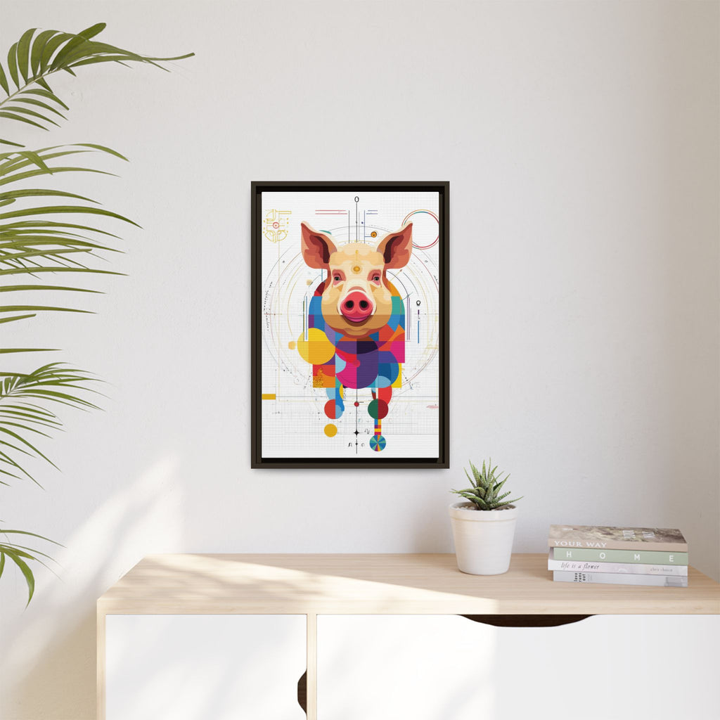 Geometric Pig: Digital Cubist Portrait, Mathematical Animal Abstraction   |    Custom Orders Available
