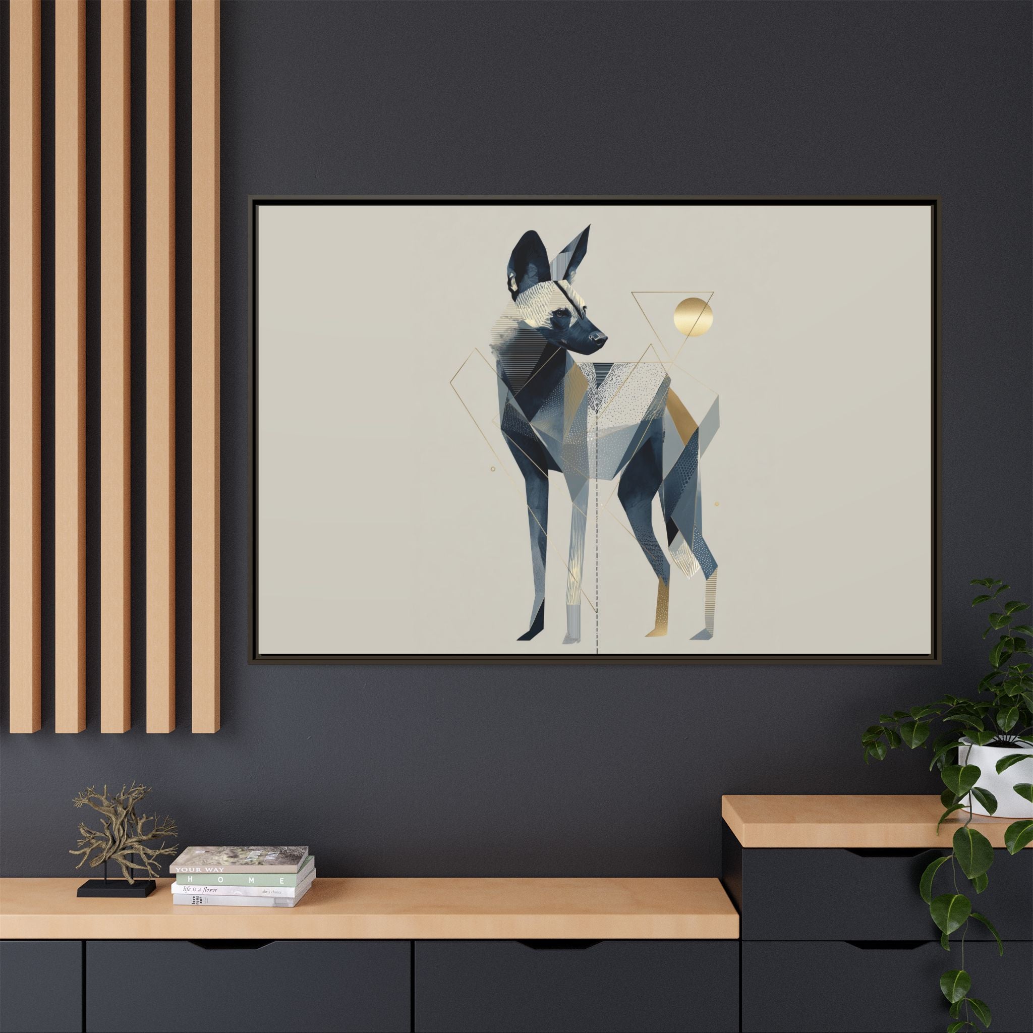 Canine Geometry: Fragmented African Wild Dog Portrait, Modern Graphic Design Study   |  Personalized & Custom Orders Available