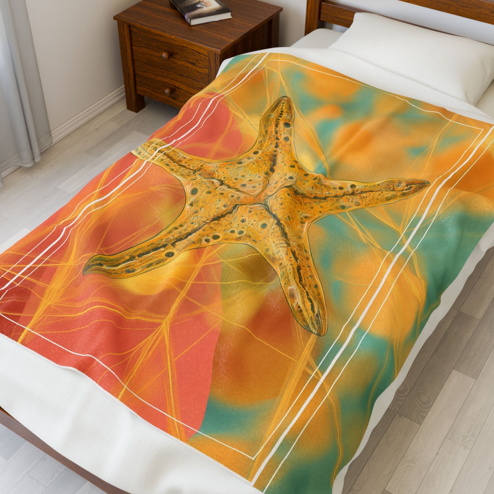 Golden Starfish: Marine Biology in Abstract, Digital Art Rendering   |    Custom Orders Available