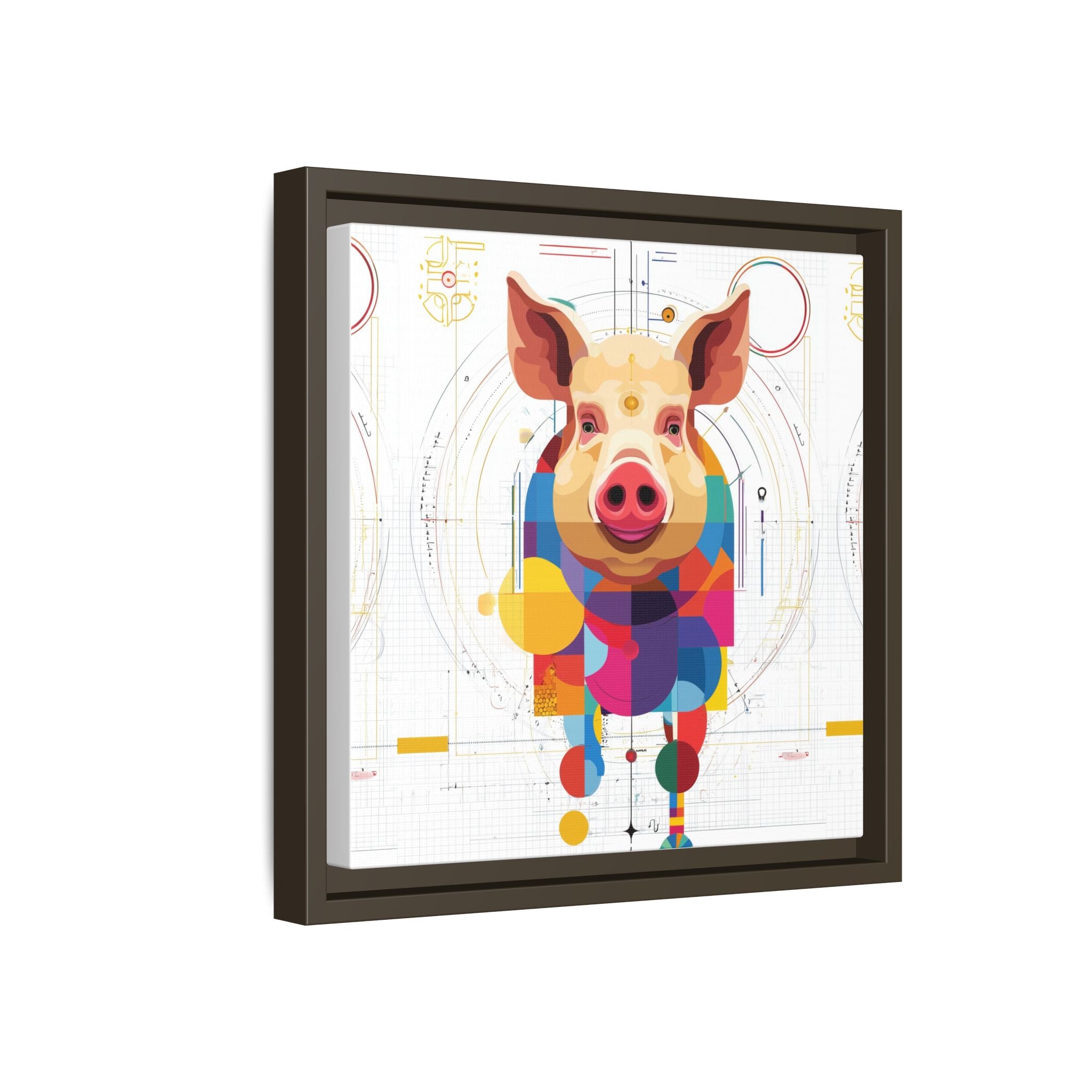 Geometric Pig: Digital Cubist Portrait, Mathematical Animal Abstraction   |    Custom Orders Available