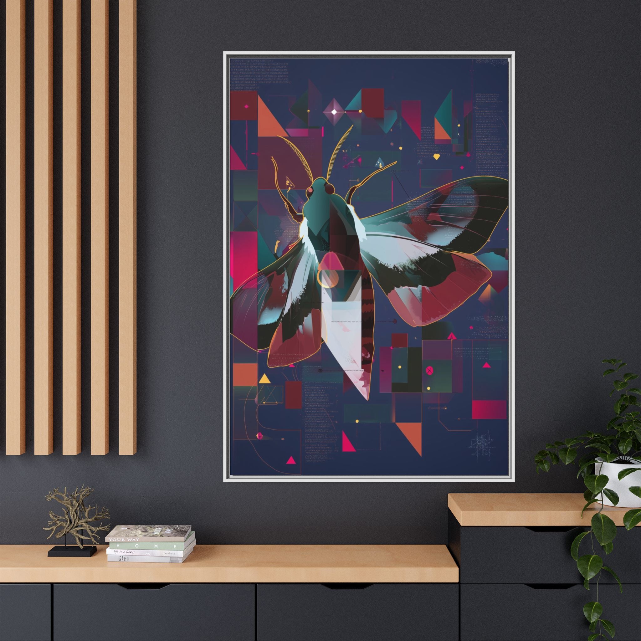 Metamorphic Circuits Framed Print : Geometric Butterfly Fusion, Digital Abstract Techno-Art   |   Custom Orders Available