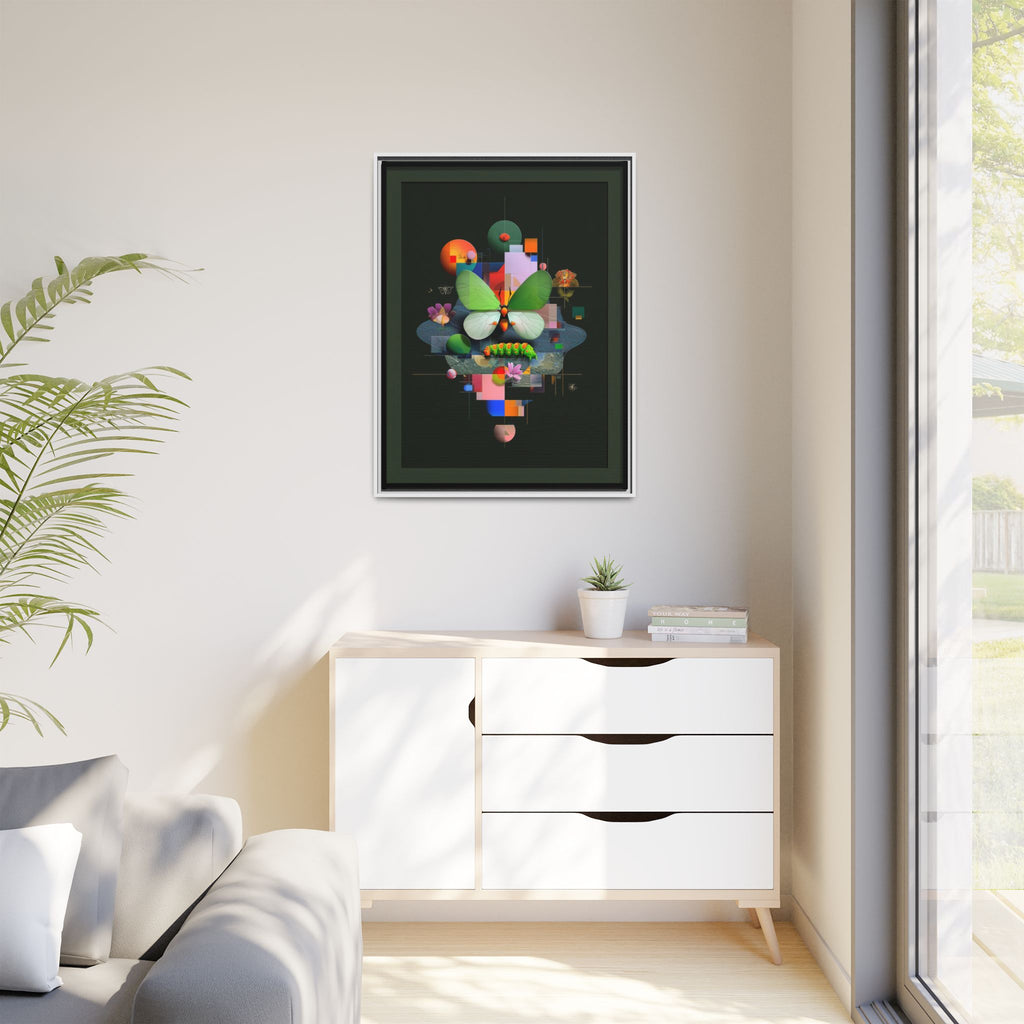 Metamorphosis Geometry Framed Print : Digital Nature Synthesis, Butterfly Abstraction   |  Personalized & Custom Orders Available