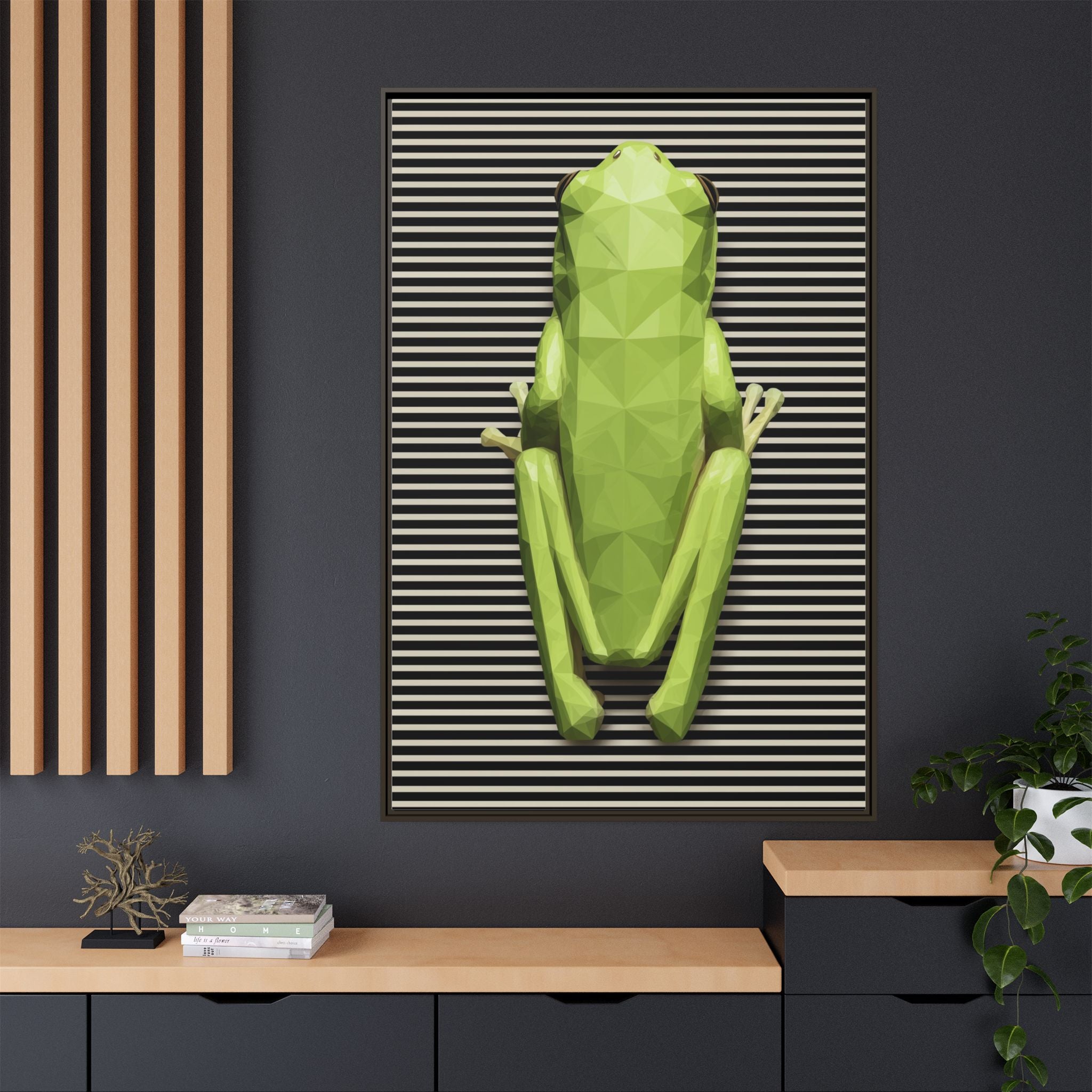 Geometric Frog: Low-Poly Digital Wildlife, Minimalist Angular Design   |    Custom Orders Available