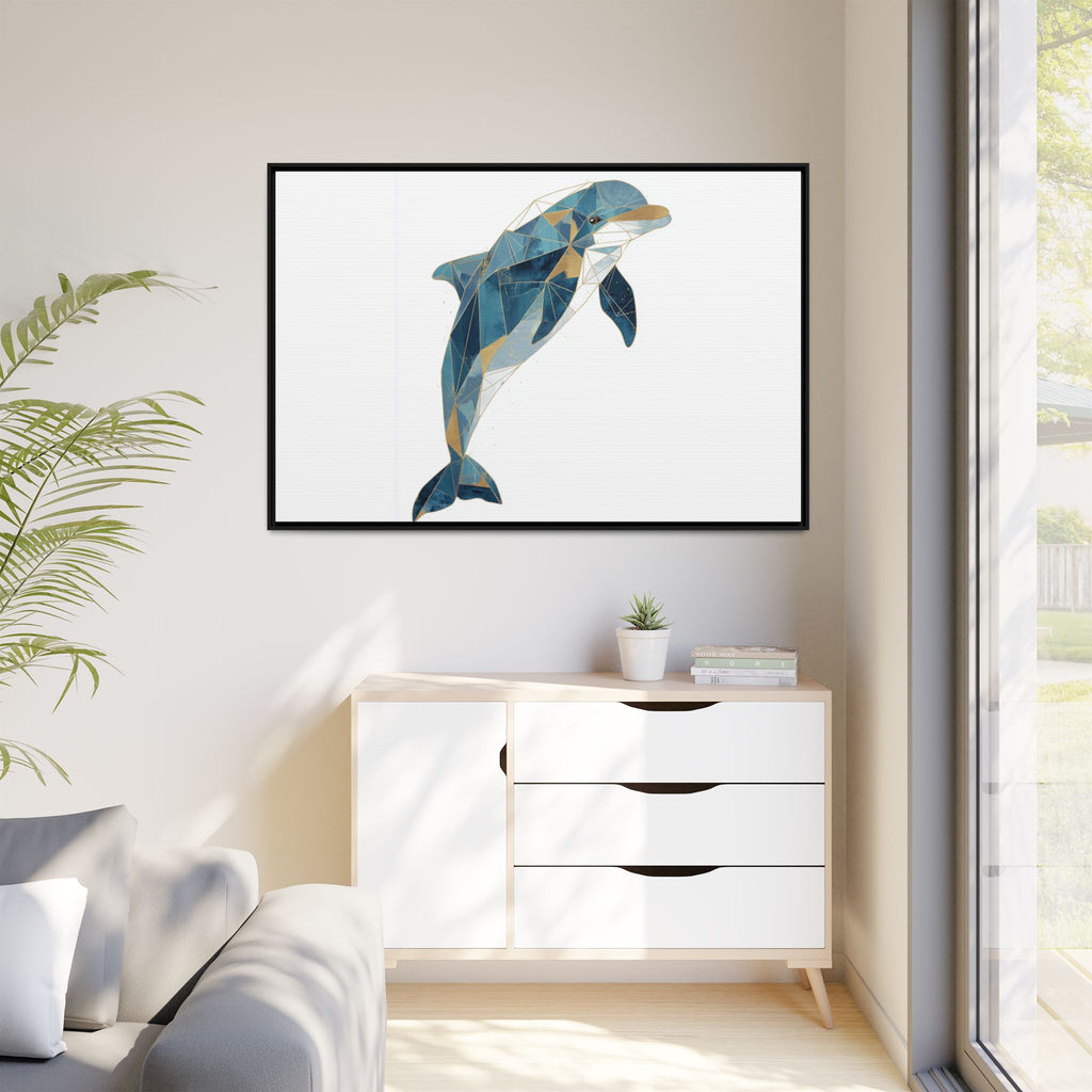 Oceanic Geometry: Dolphin in Blue Polygons, Modern Marine Art   |  Personalized & Custom Orders Available