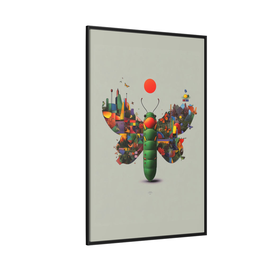 Geometric Chrysalis Framed Print : Butterfly Transformation, Digital Abstract Landscape Metaphor   |  Personalized & Custom Orders