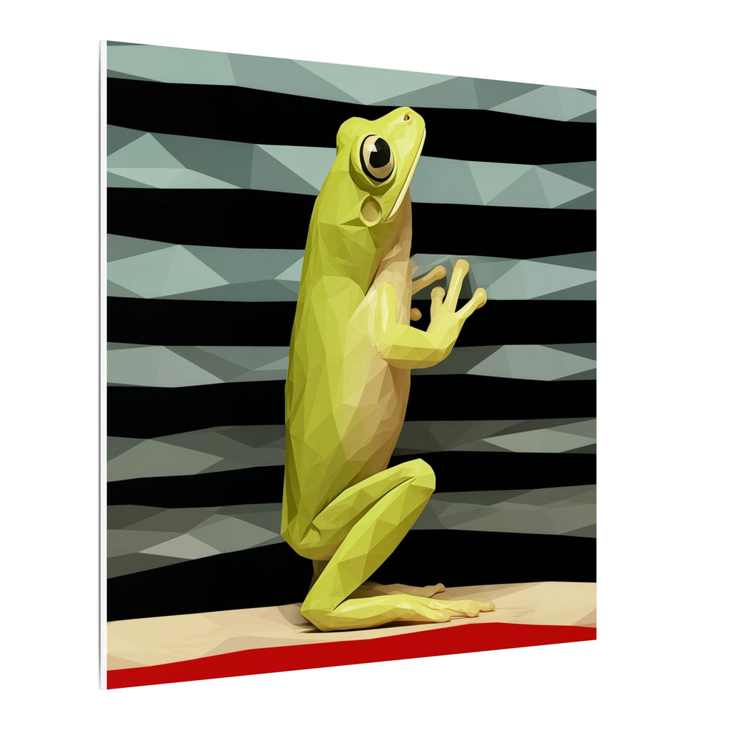 Geometric Frog: Low-Poly Digital Art, Vibrant Yellow Amphibian Illustration   |    Custom Orders Available