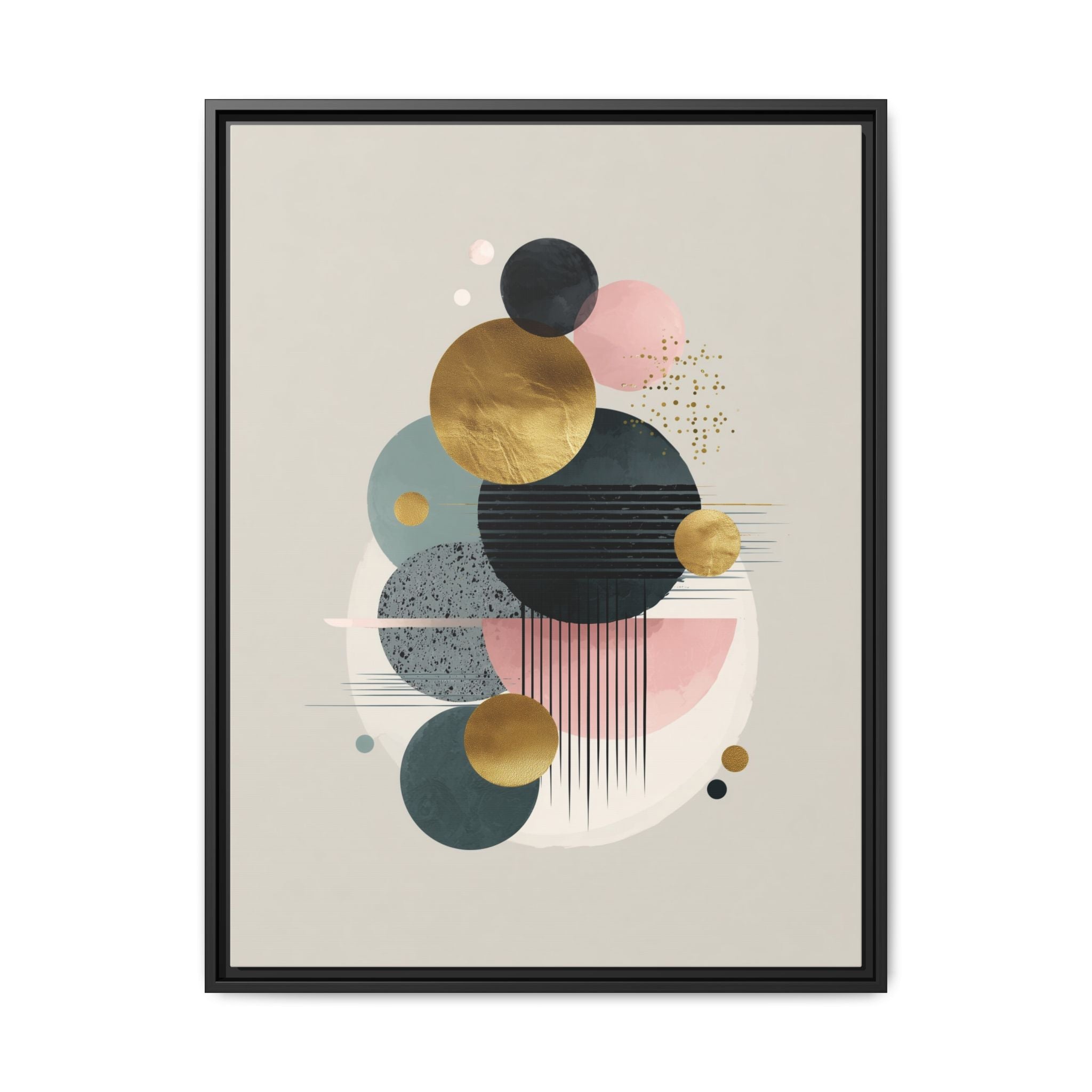 Geometric Harmony: Intersecting Circles, Mid-Century Modern Design, Abstract Metallic Composition   |   Custom Orders Accepted