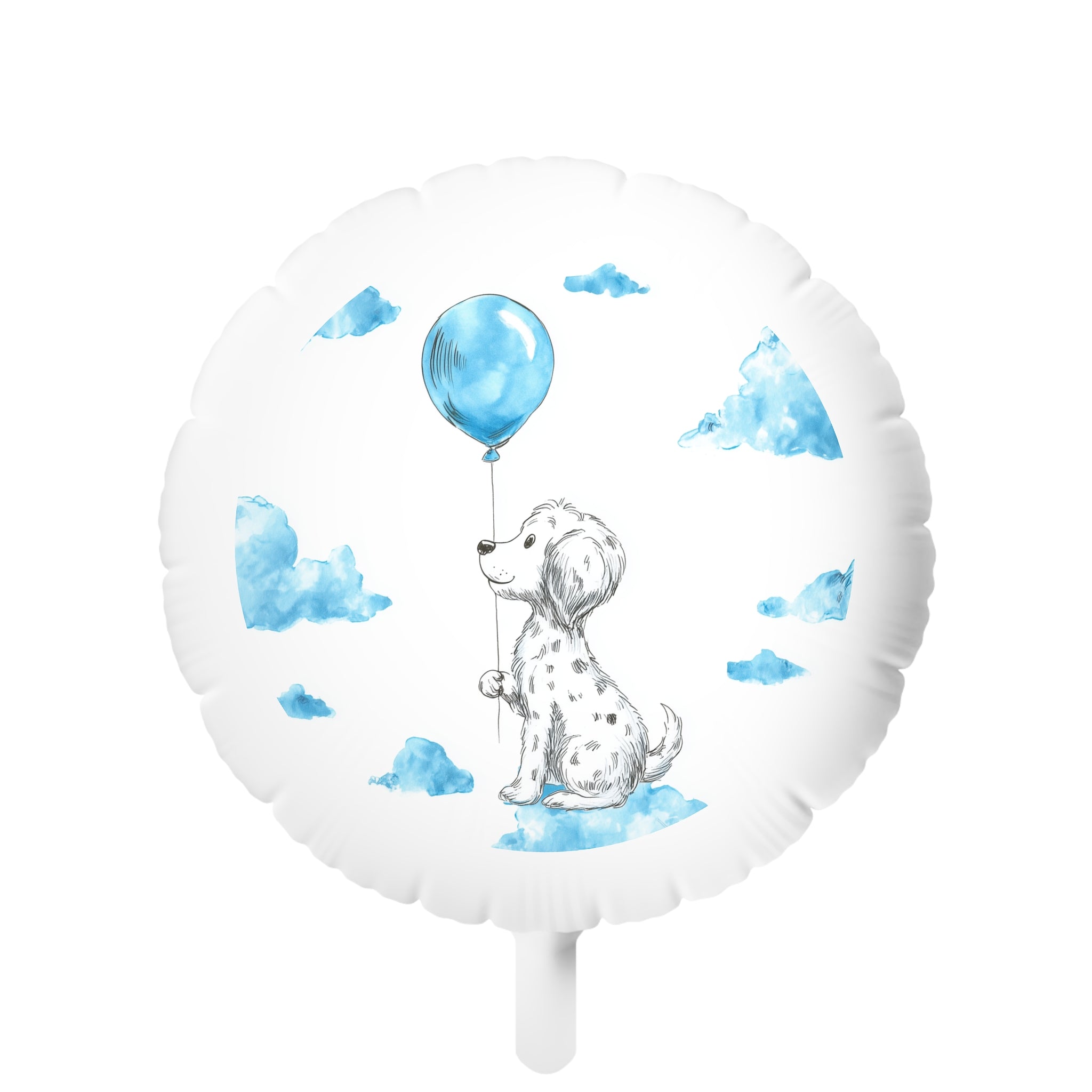 Blue Puppy Balloon — Mylar Helium Party Balloon (Baby Shower, First Birthday)