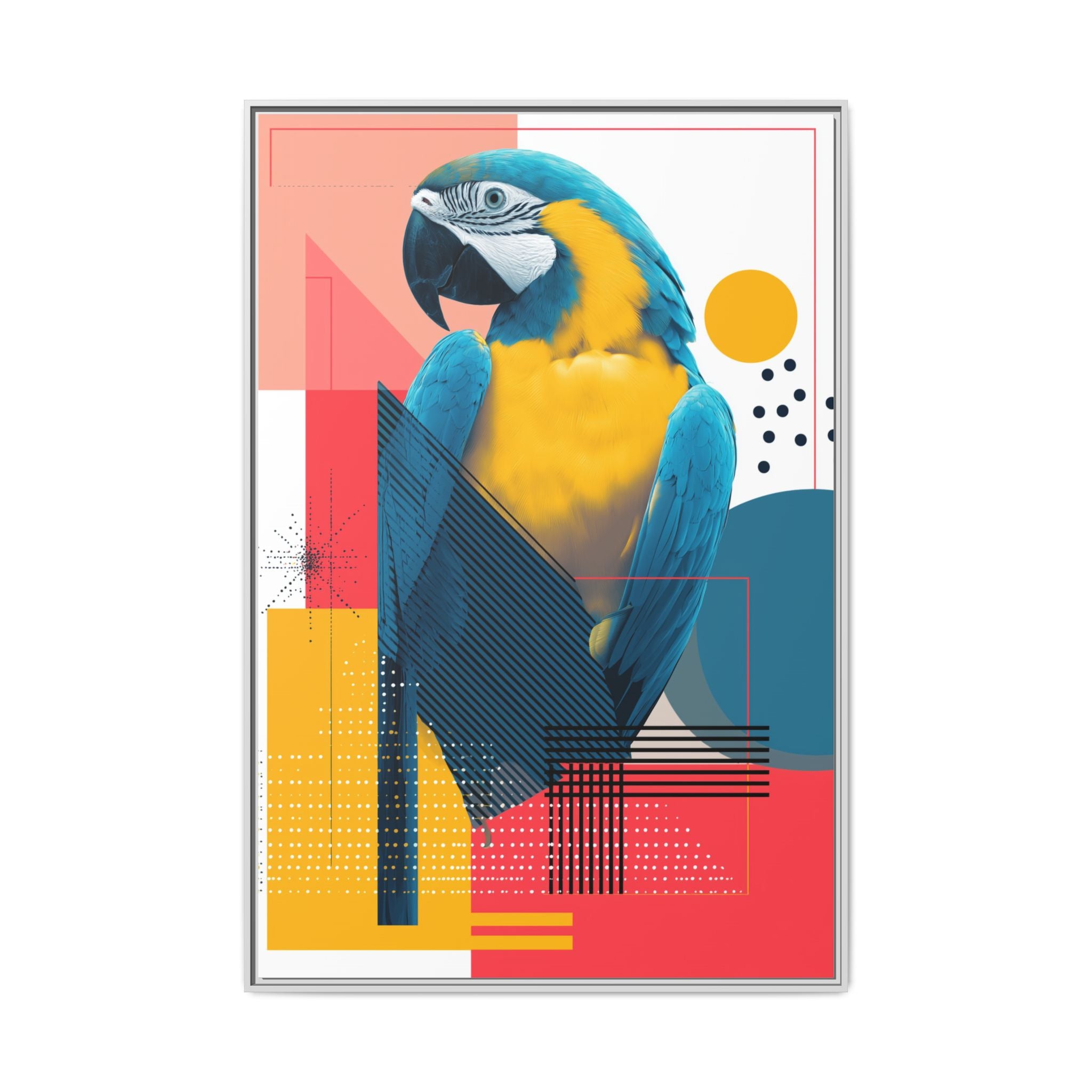 Macaw in Geometry: Vibrant Wildlife Digital Art, Modernist Design Fusion   |    Custom Orders Available