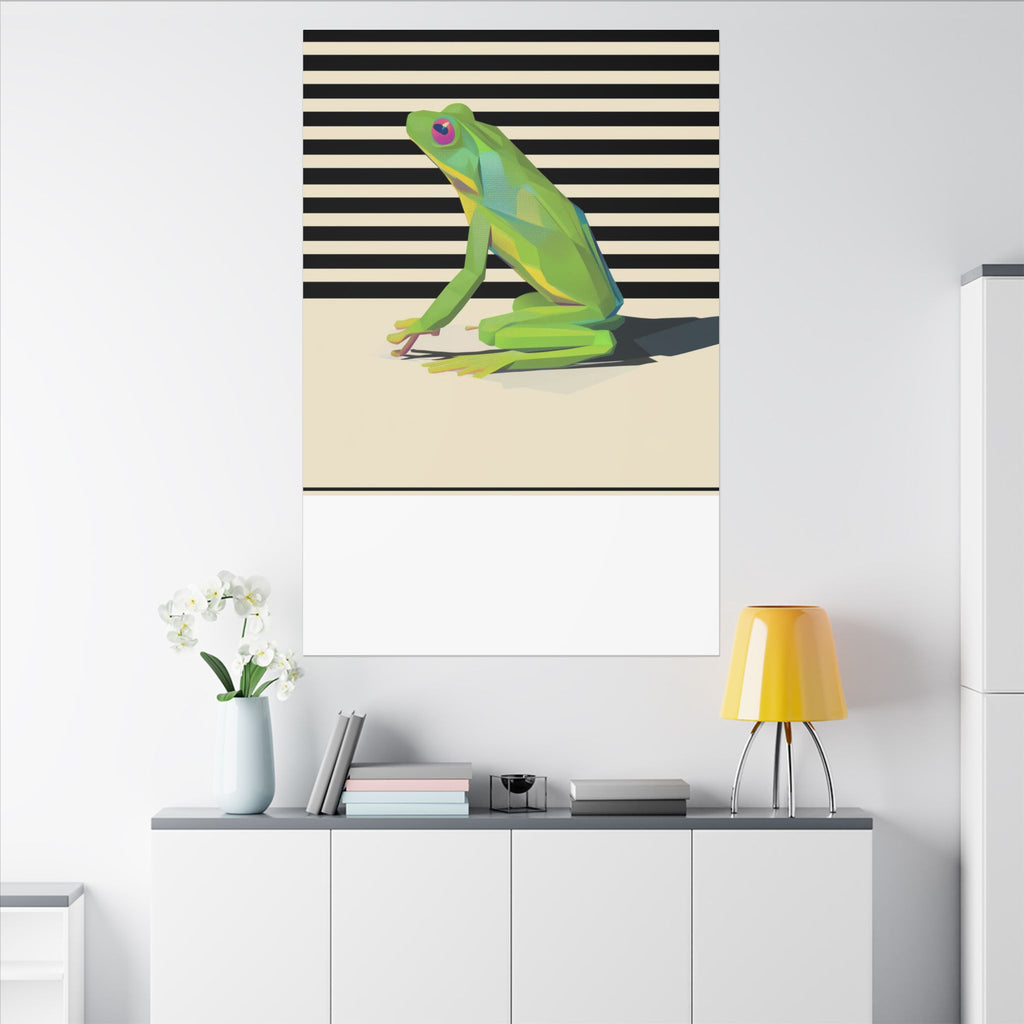 Geometric Frog Vibrance: Modern Wildlife Art, Minimalist Green Graphic Design   |    Custom Orders Available