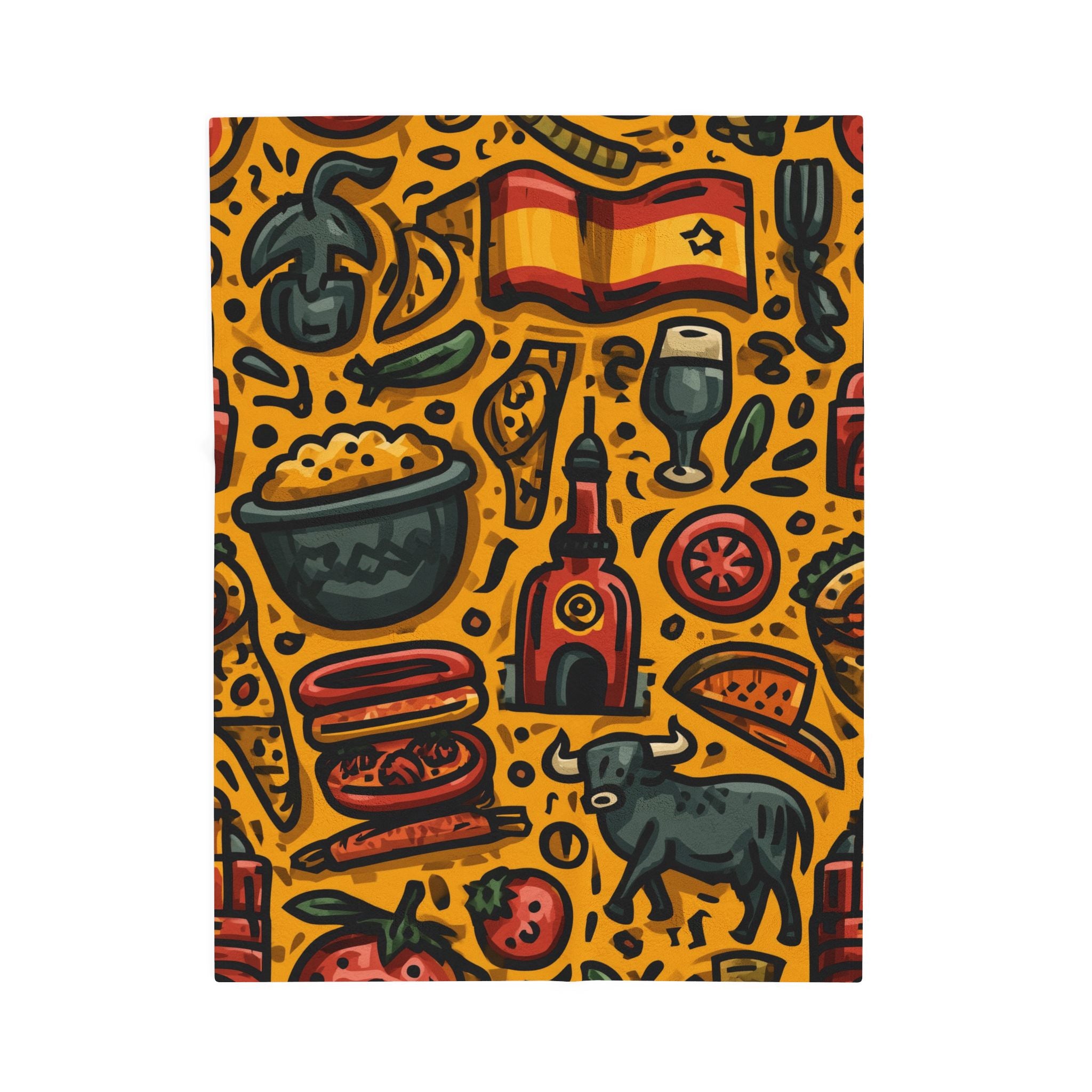 Vibrant Spain: Cultural Mosaic of Icons, Graphic Design Celebration of National Identity   |   Custom Orders Accepted