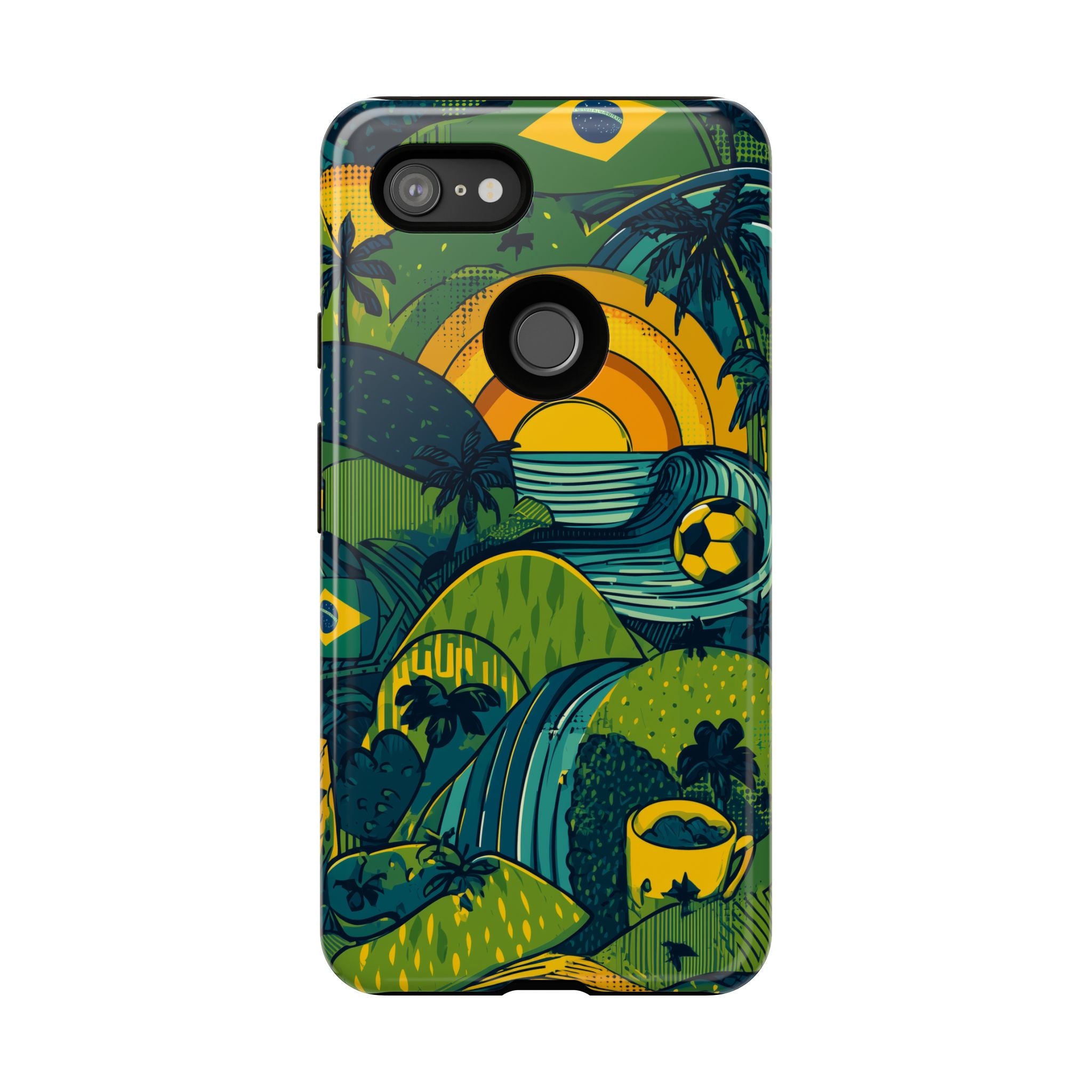 Brazil Tough Cases: Sporty Tropical Phone Case, Fun Beach Vibe Phone Accessory, Summer Travel Gift, Colorful Phone Cover, Casual Style Tech