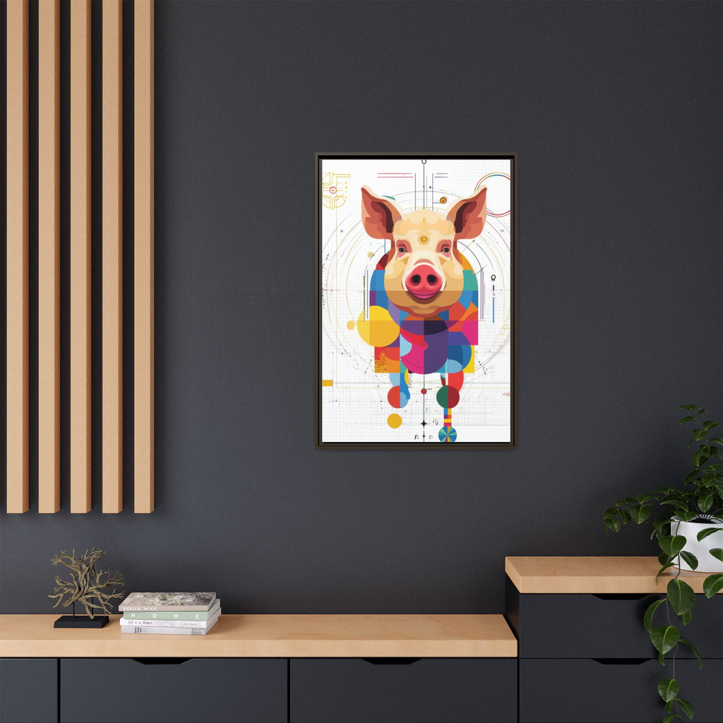 Geometric Pig: Digital Cubist Portrait, Mathematical Animal Abstraction   |    Custom Orders Available