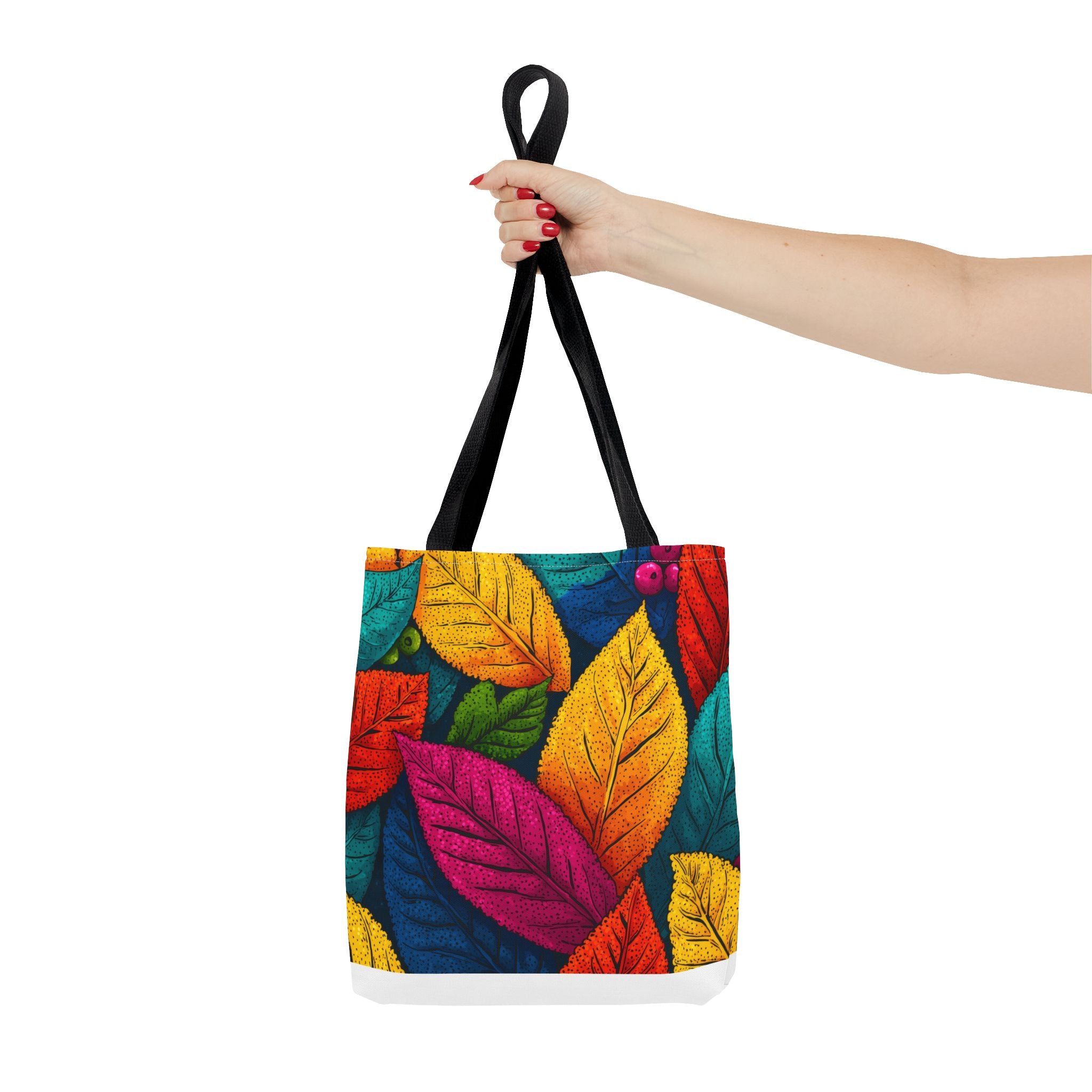 Vibrant Leaf Tote Bag | Colorful Floral Canvas Bag for Everyday Use | Eco-Friendly Shopping, Beach, Gym, Travel Bag
