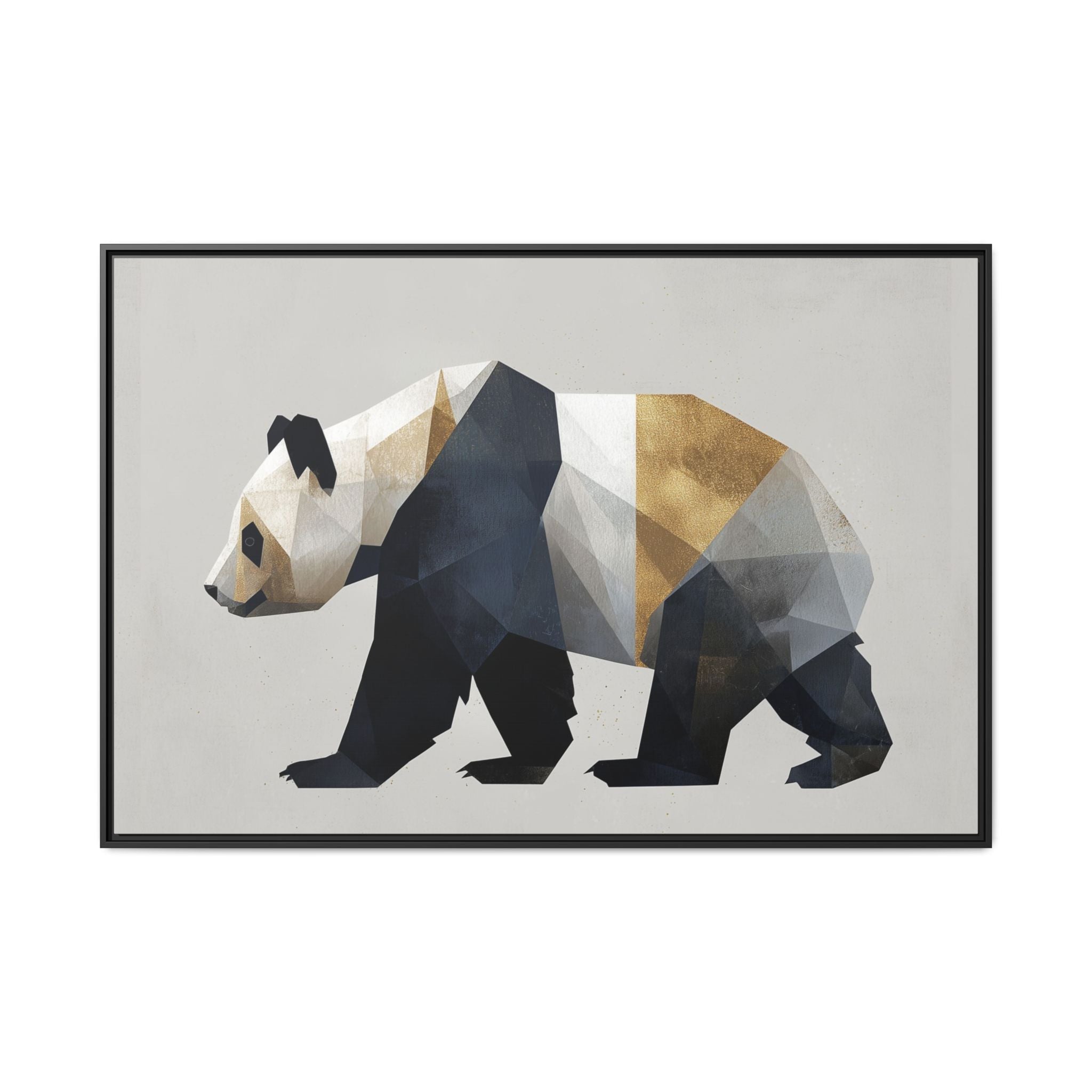 Geometric Panda: Low-Poly Digital Art, Metallic Contemporary Design   |  Personalized & Custom Orders Available