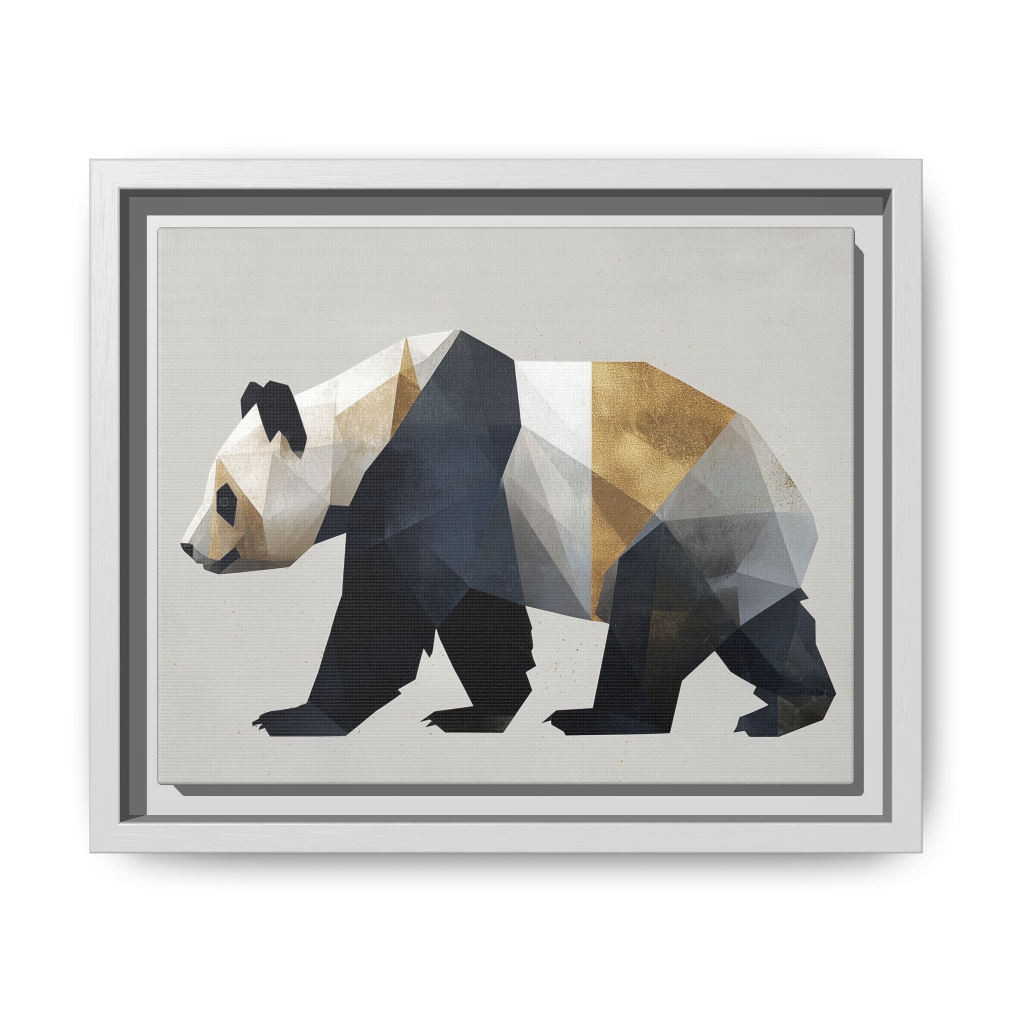 Geometric Panda: Low-Poly Digital Art, Metallic Contemporary Design   |  Personalized & Custom Orders Available