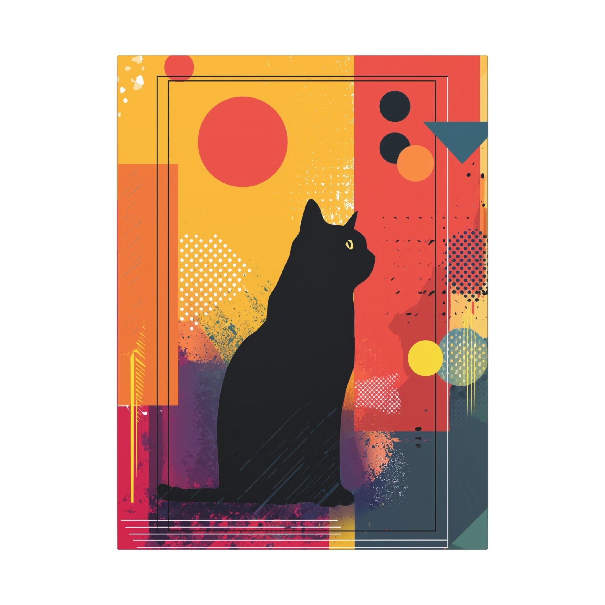 Feline Fusion: Geometric Kaleidoscope, Abstract Digital Art, Colorful Pop Silhouette   |  Personalized & Custom Orders Available