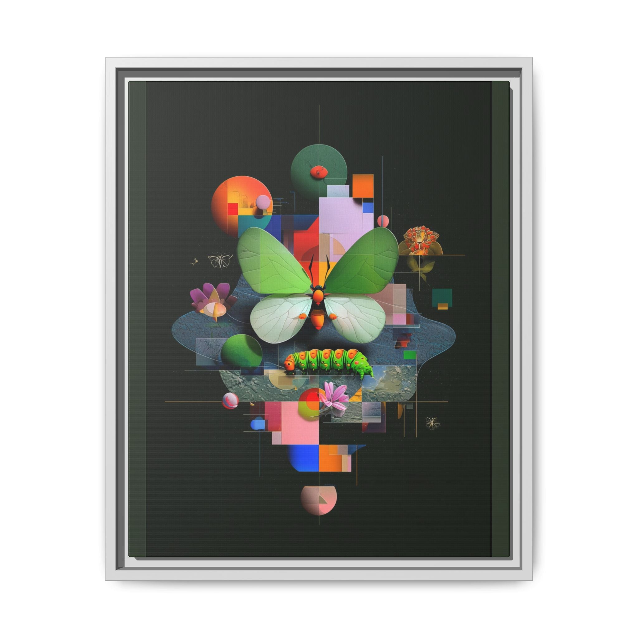 Metamorphosis Geometry Framed Print : Digital Nature Synthesis, Butterfly Abstraction   |  Personalized & Custom Orders Available
