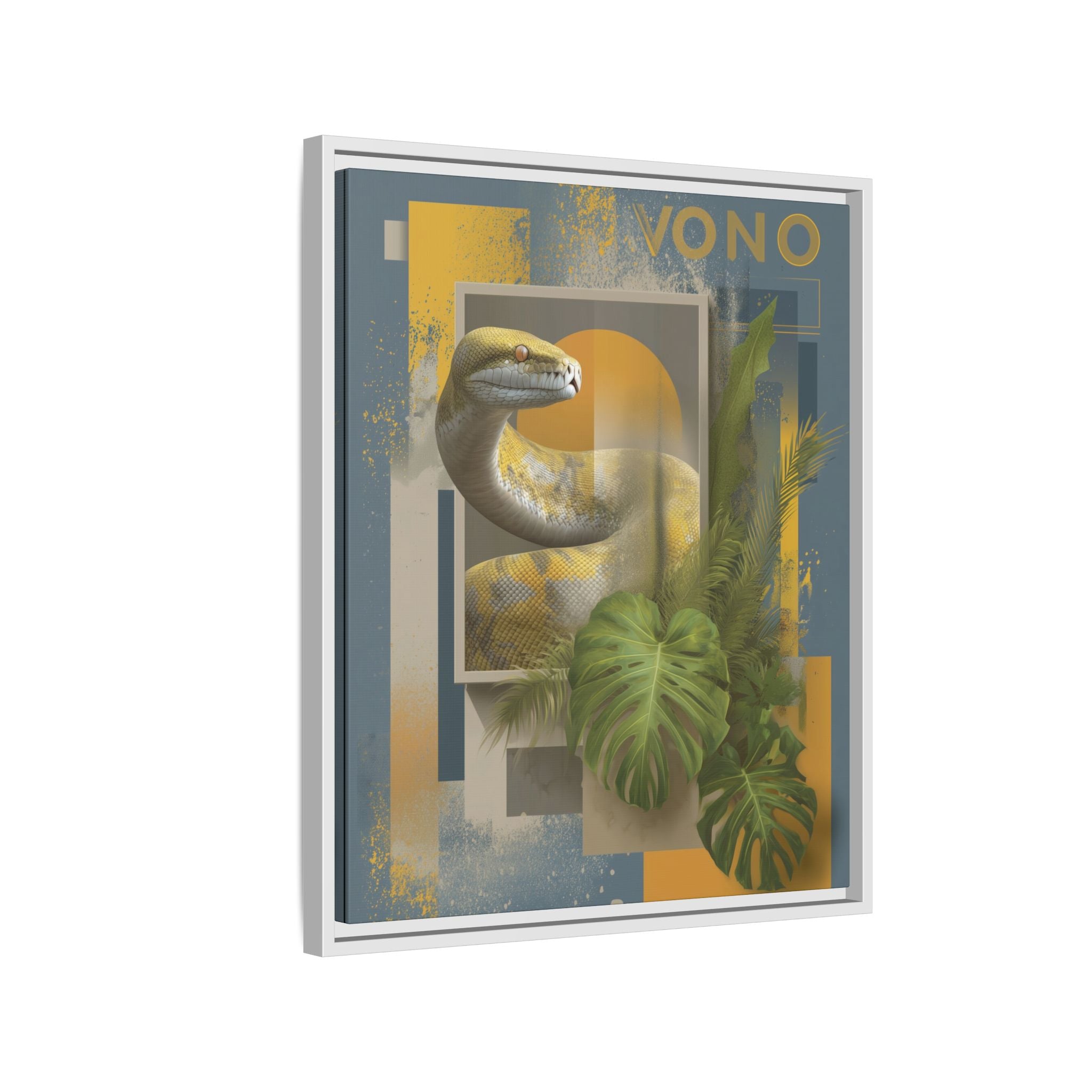 Serpent of Geometric Dimensions: Tropical Vono Design, Abstract Wildlife Art   |  Personalized & Custom Orders Available
