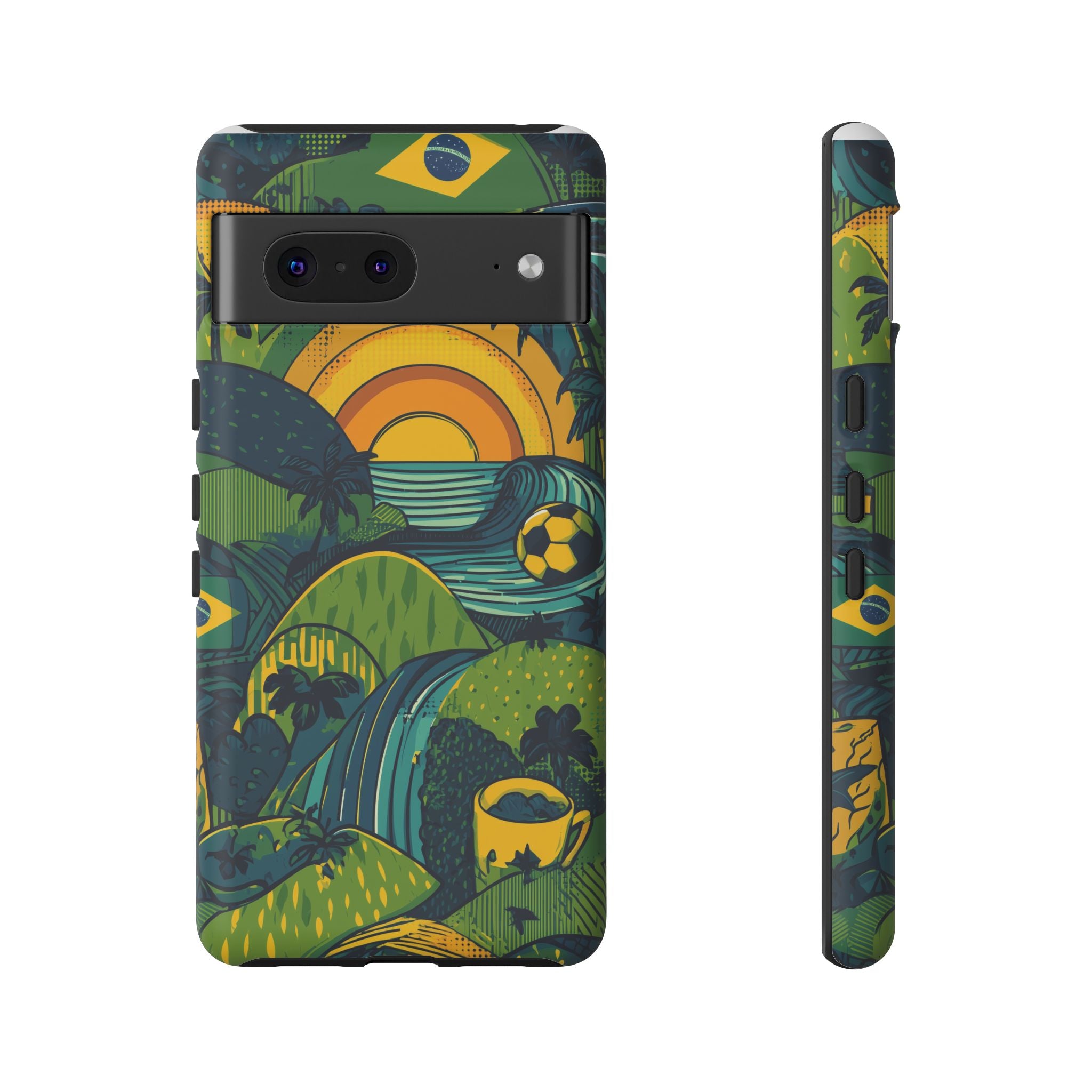 Brazil Tough Cases: Sporty Tropical Phone Case, Fun Beach Vibe Phone Accessory, Summer Travel Gift, Colorful Phone Cover, Casual Style Tech