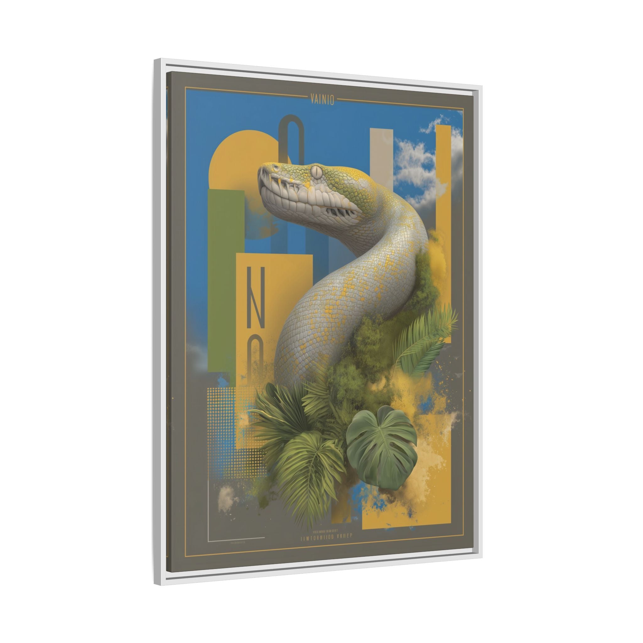 Serpent's Geometry: Tropical Anaconda Graphic Design, Modern Wildlife Illustration   |  Personalized & Custom Orders Available