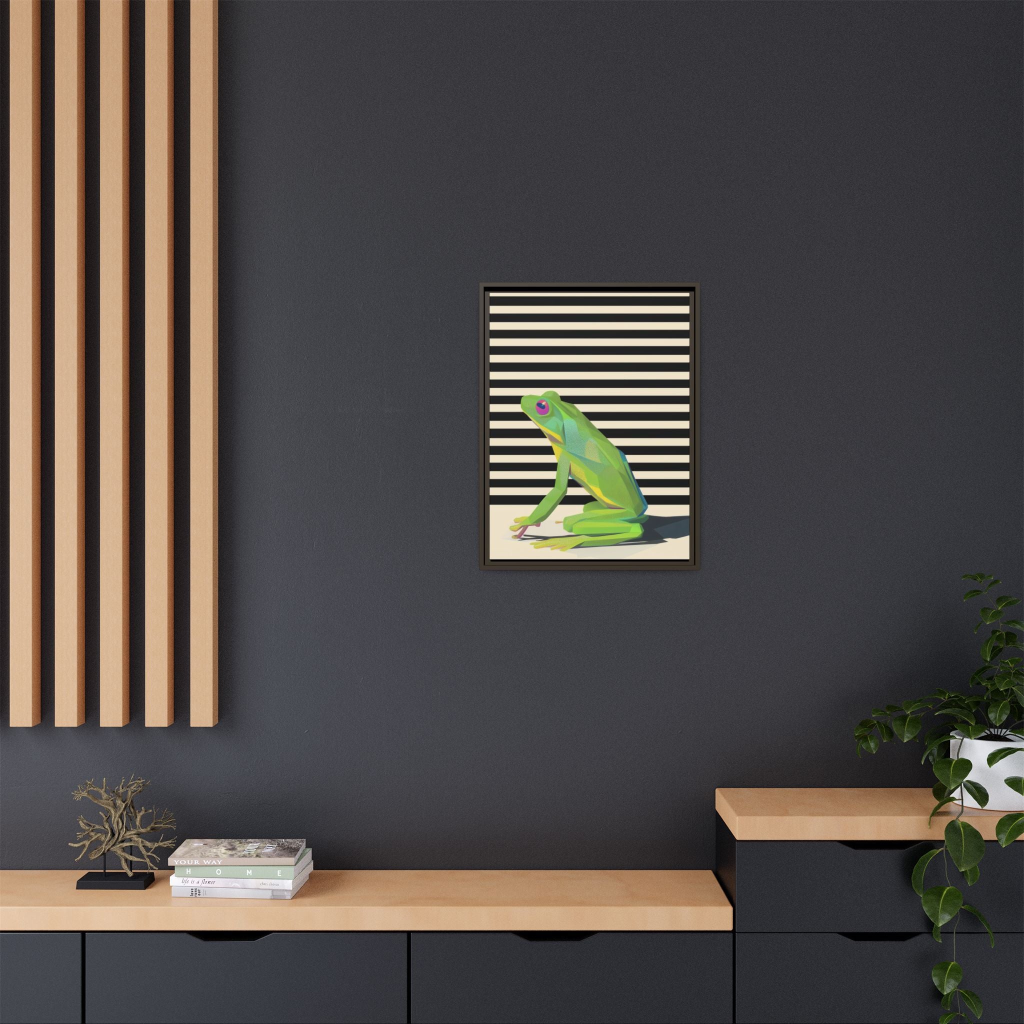 Geometric Frog: Minimalist Animal Portrait, Modern Graphic Design   |    Custom Orders Available