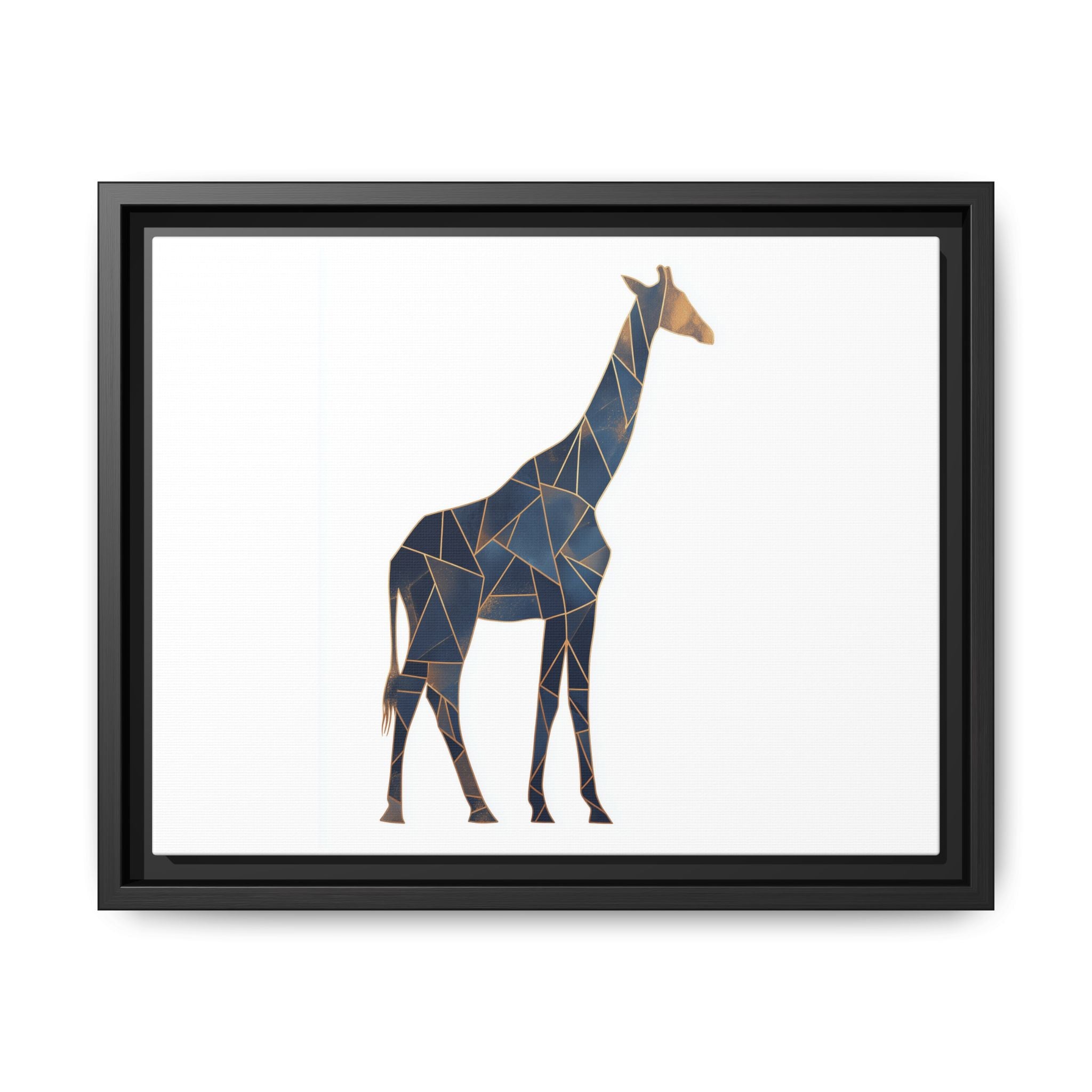 Fragmented Giraffe: Geometric Mosaic Art, Contemporary Blue Silhouette   |  Personalized & Custom Orders Available