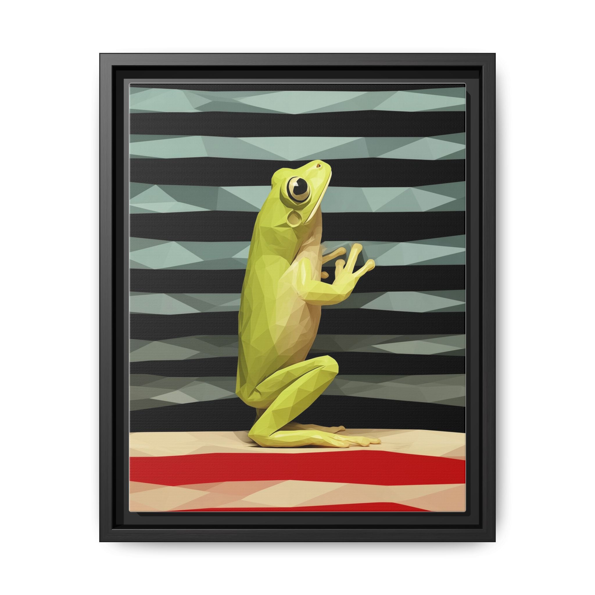 Geometric Frog Ascendant: Low-Poly Digital Amphibian, Architectural Nature Art   |    Custom Orders Available