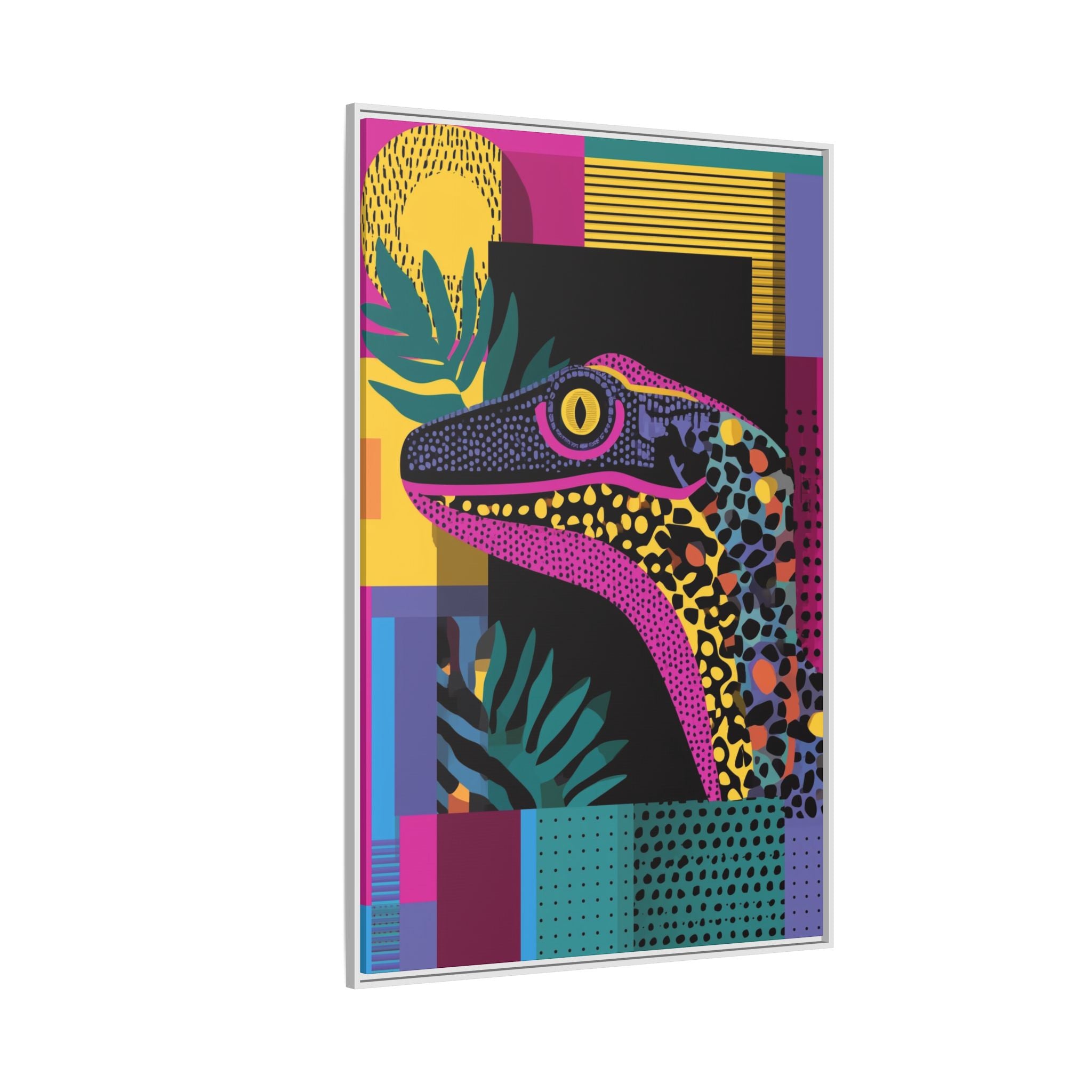 Raptor Kaleidoscope: Pop Art Dinosaur Portrait, Graphic Design Exotic Creature   |  Personalized & Custom Orders Available