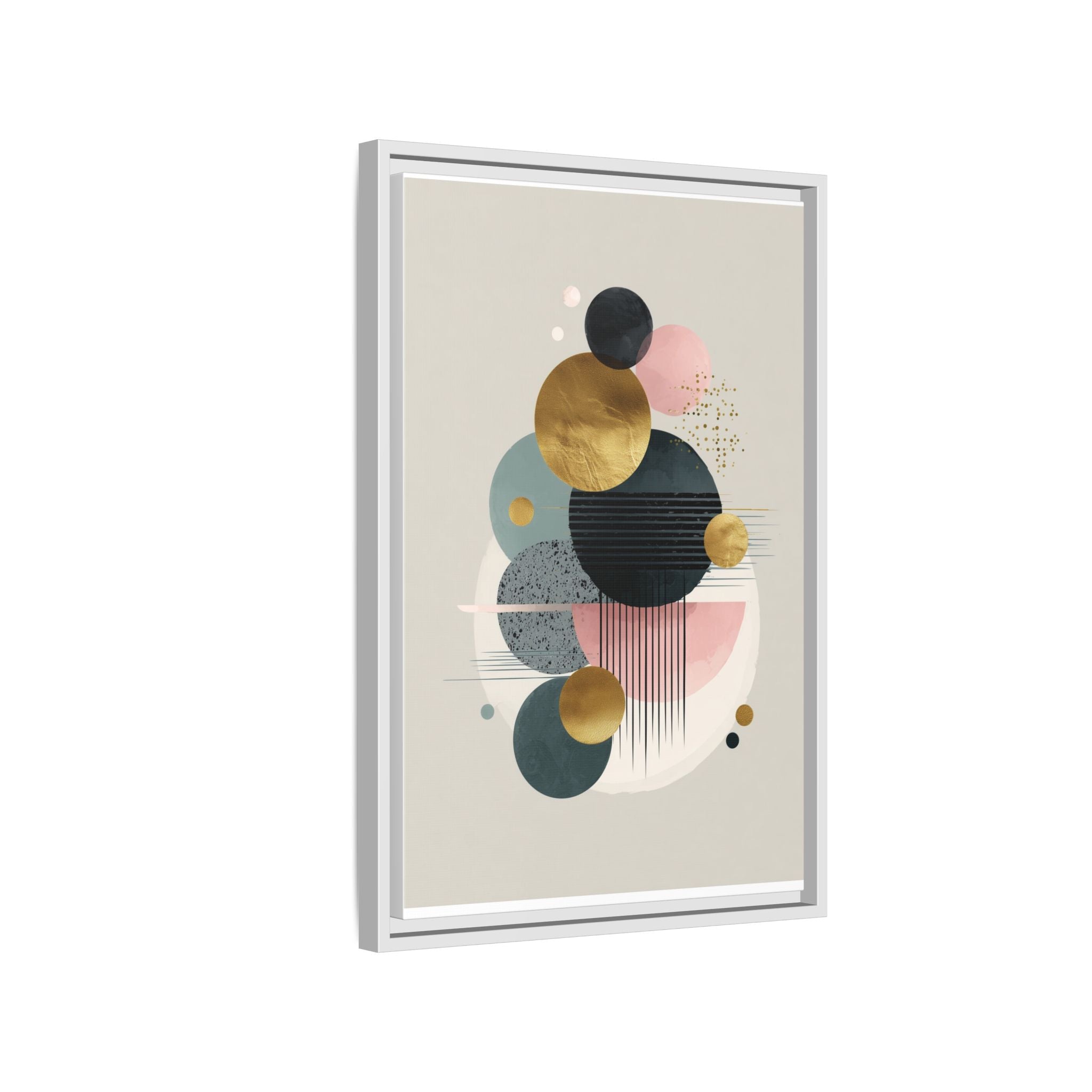Geometric Harmony: Intersecting Circles, Mid-Century Modern Design, Abstract Metallic Composition   |   Custom Orders Accepted