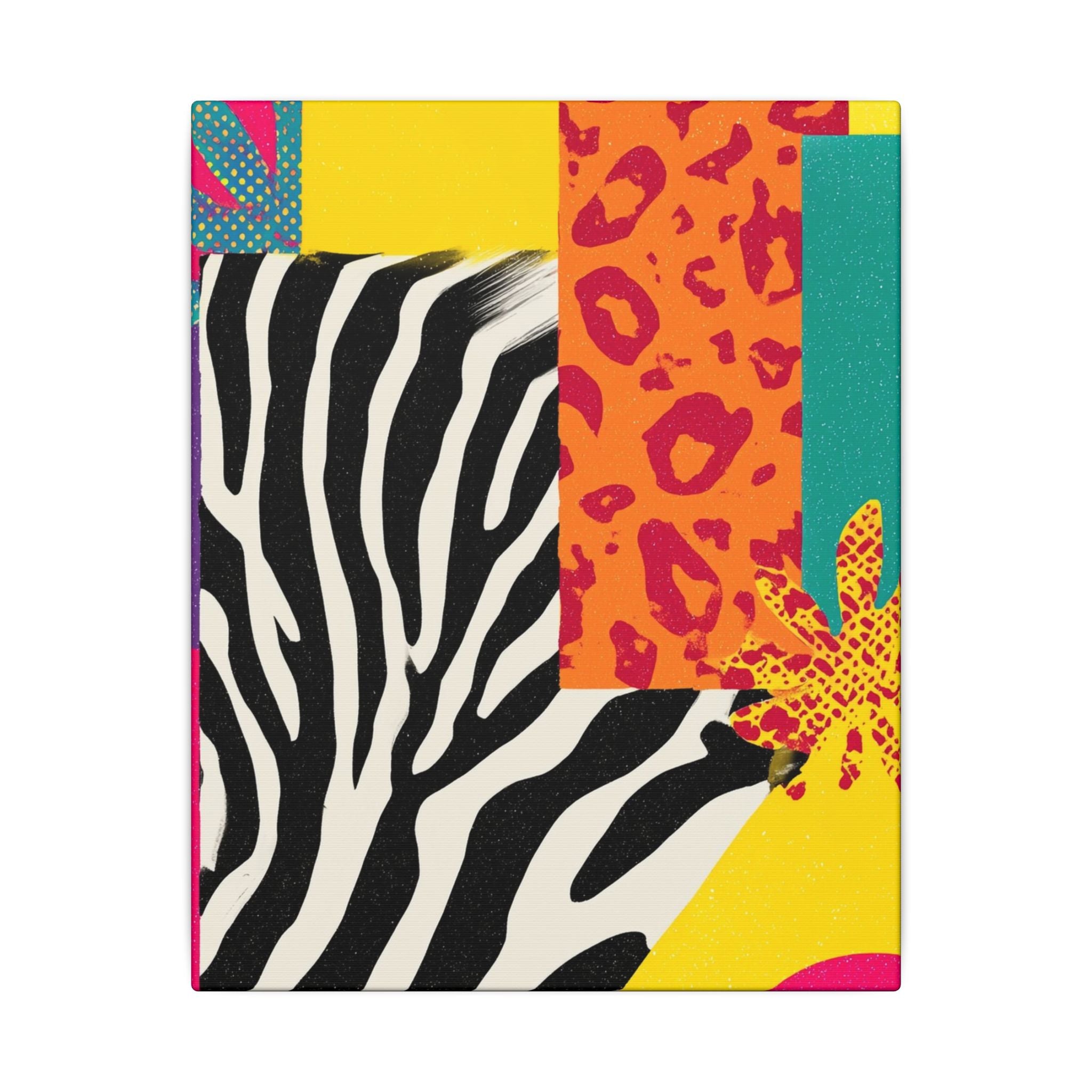 Copy of Pop Geometry: Zebra Leopard Fusion, Geometric Color Block, Modern Abstract Design   |   Custom Orders Accepted