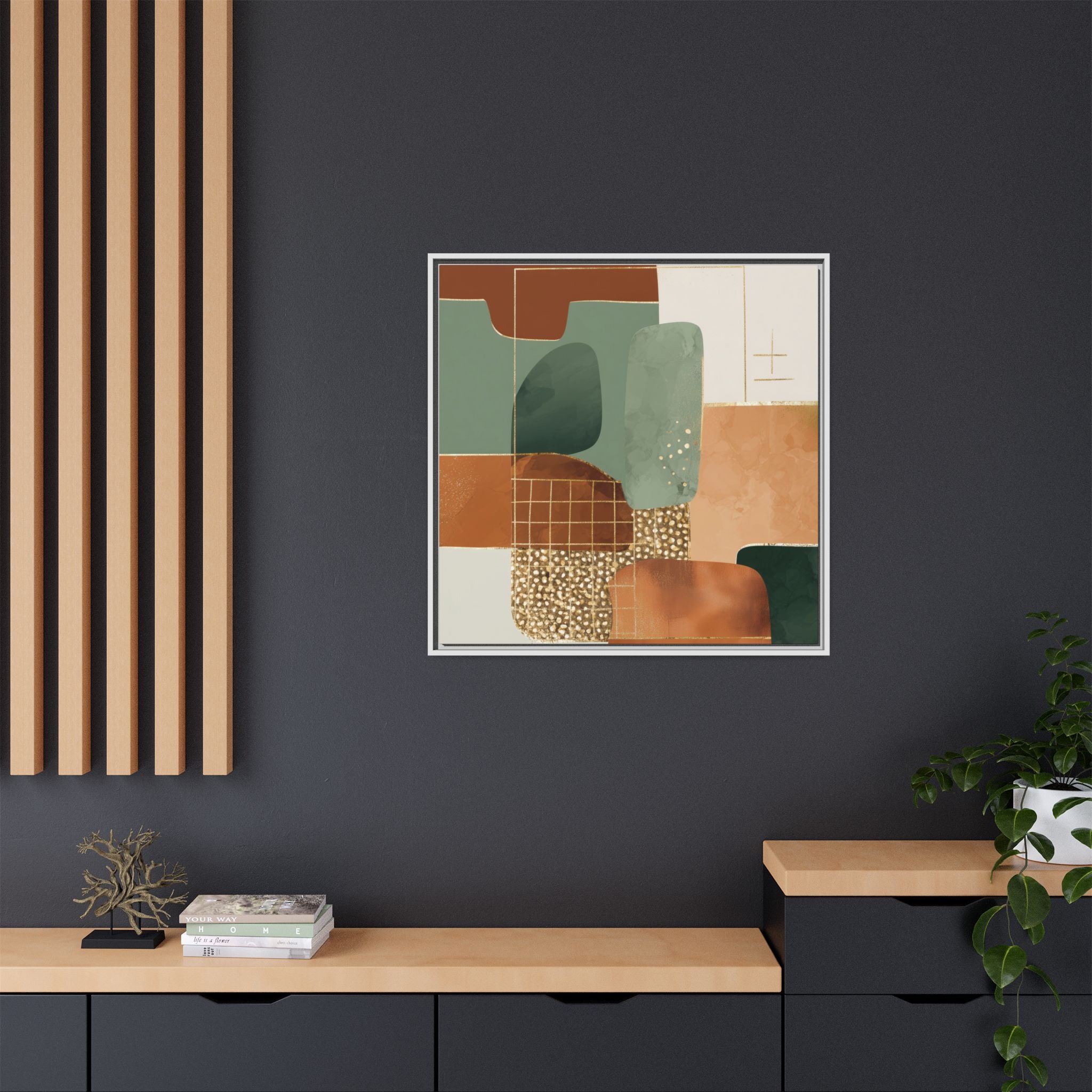Geometric Harmony: Abstract Minimalist Art, Mid-Century Modern Design, Organic Shapes Composition   |   Custom Orders Accepted