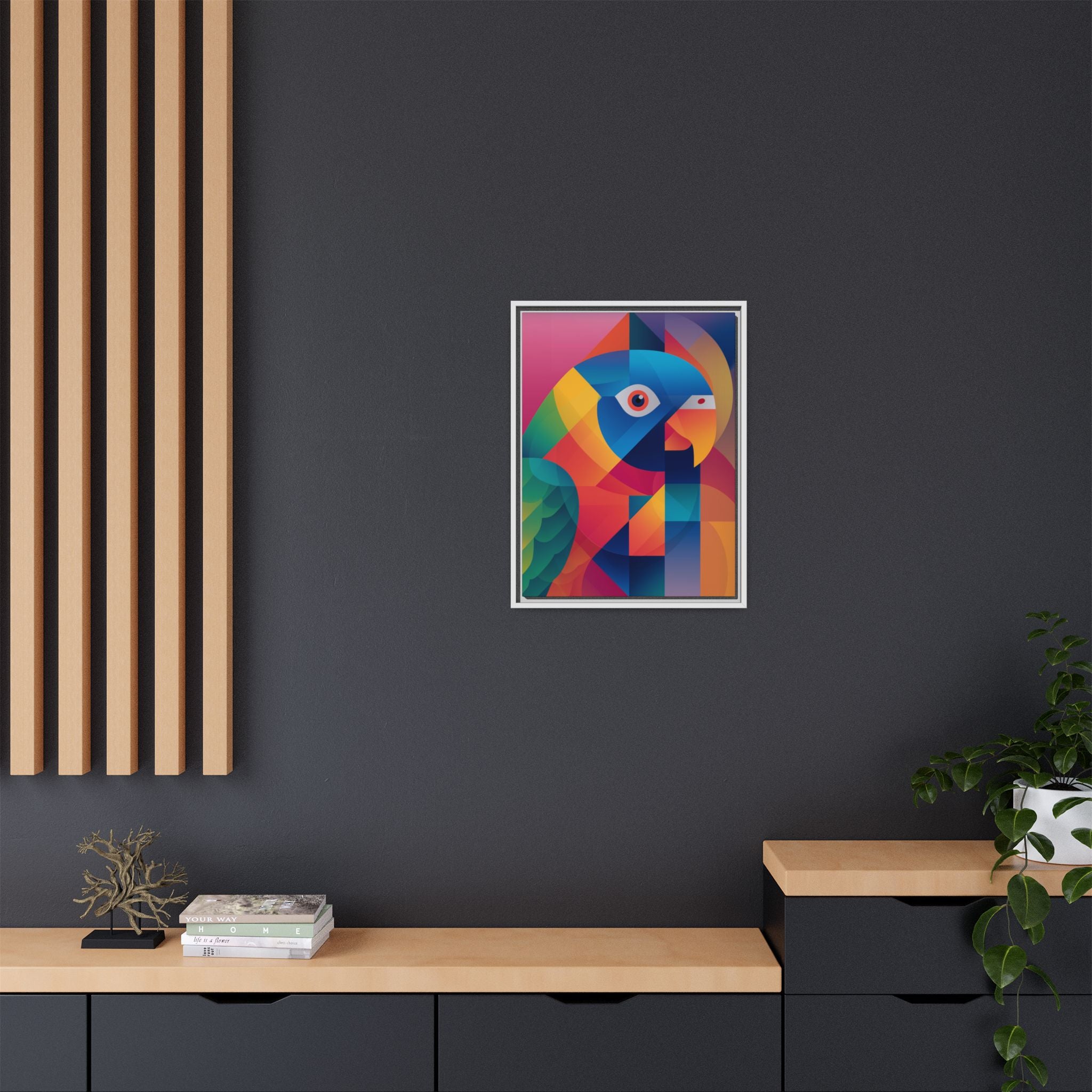 Cubist Parrot Prisma: Geometric Bird Design, Modern Angular Art   |    Custom Orders Available