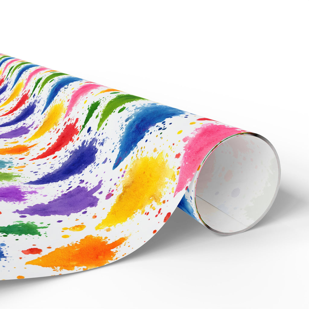 Wrapping Paper Roll — Colorful Paint Splash Gift Wrap for Birthdays & Celebrations